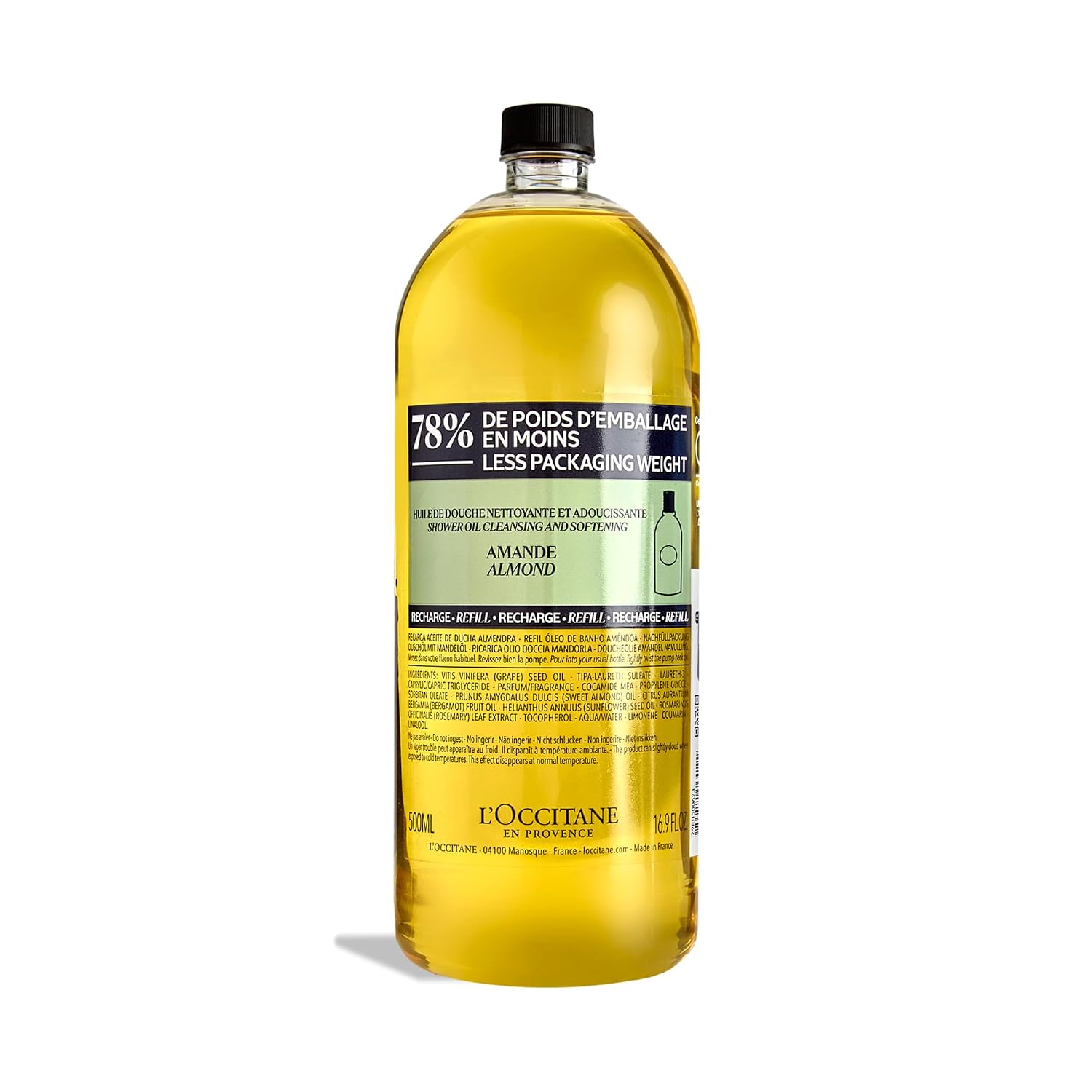 L'OCCITANE Almond Shower Oil, Cleansing Body Wash & Shaving Base, Vegan | Purifies & smooths, non-drying, milky lather, gentle, nourishes, versatile, daily use, self-care essential, luxury skincare