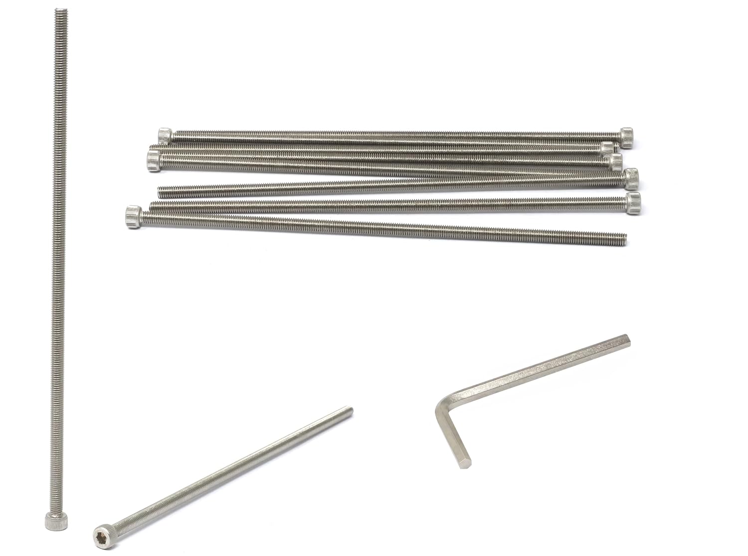 iexcell 20 Pcs M8 x 30/35/40/45/50 mm Stainless Steel 304 Hex Socket Head Cap Screws Bolts Assortment, Fully Threaded