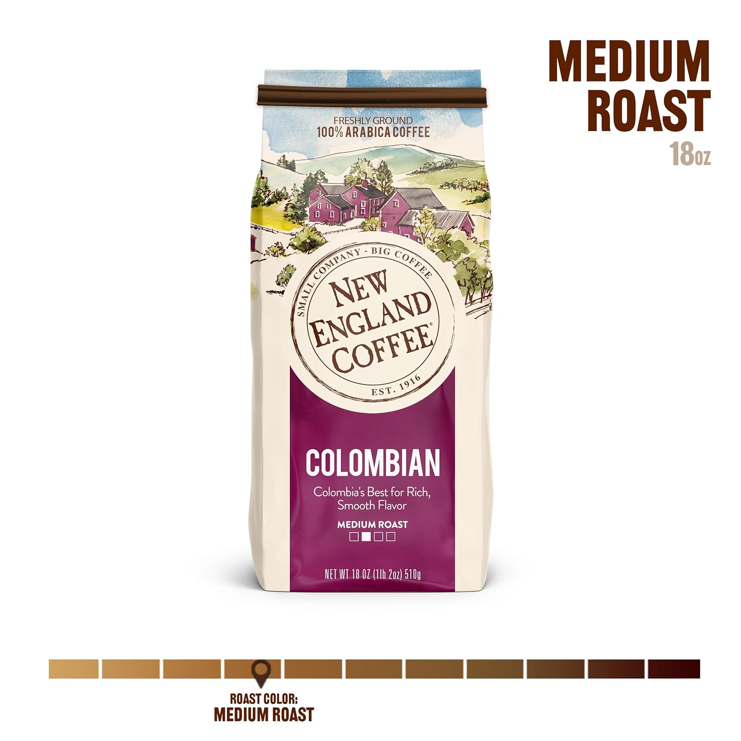 New England Coffee French Roast Dark Roast Ground Coffee, 10oz Bag (Pack of 1)