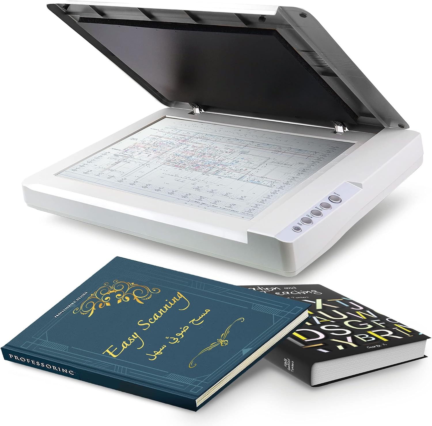 Plustek OS1180 - Flat Scanner for Graphics and Documents in A3 Format, Design Suitable for Libraries