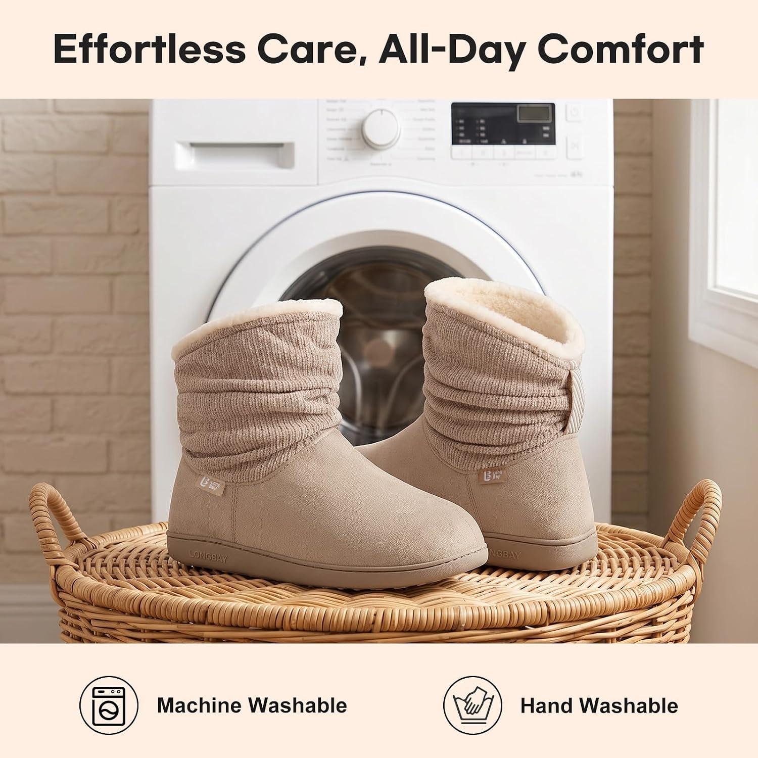 LongBay Slippers Boots for Women Warm Winter Fuzzy Bootie House Shoes Gifts