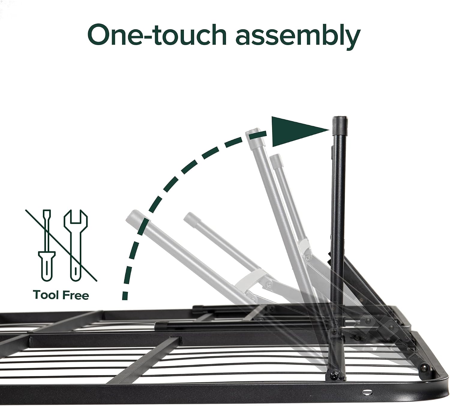 Zinus SmartBase Tool-Free Assembly Mattress Foundation, 14 Inch Metal Platform Bed Frame, No Box Spring Needed, Sturdy Steel Frame, Underbed Storage, Black, Queen