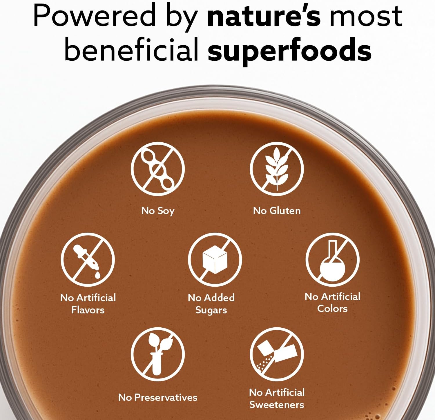 Superfood Grass Fed Whey Protein Isolate Shake Chocolate Brownie Gluten-Free and Non GMO Meal Replacement with Probiotics and Omega 3 (645g)
