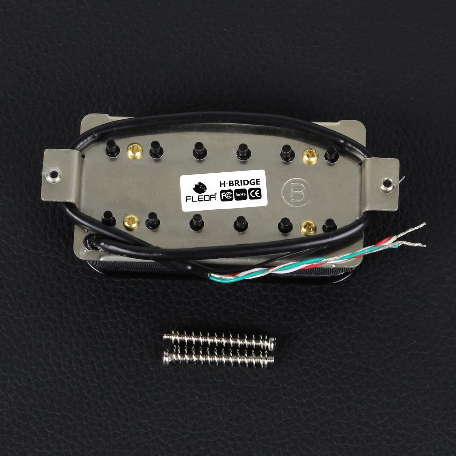 FLEOR Bridge Pickup Ceramic Double Coil Humbucker Pickups for Electric Guitar Pickup-Black