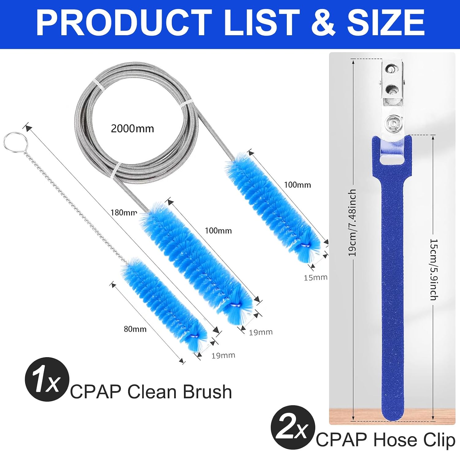 CPAP Cleaning Kit, CPAP Cleaner & CPAP Hose Cleaner Brush for CPAP Machine | CPAP Tube and Mask Cleaning Brush