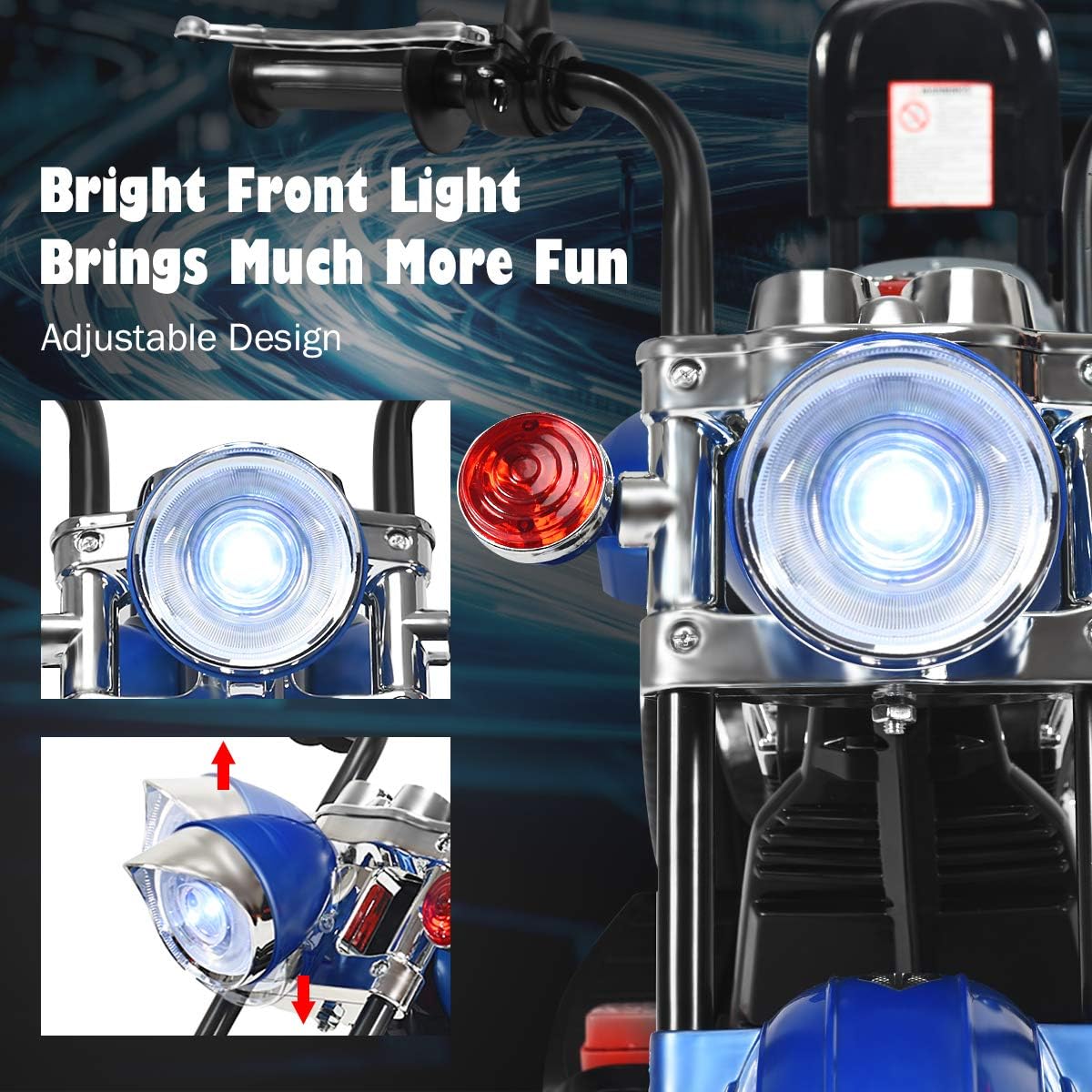 Costzon 6V Ride on Chopper Kids Motorcycle with Horn, Headlight (Red)