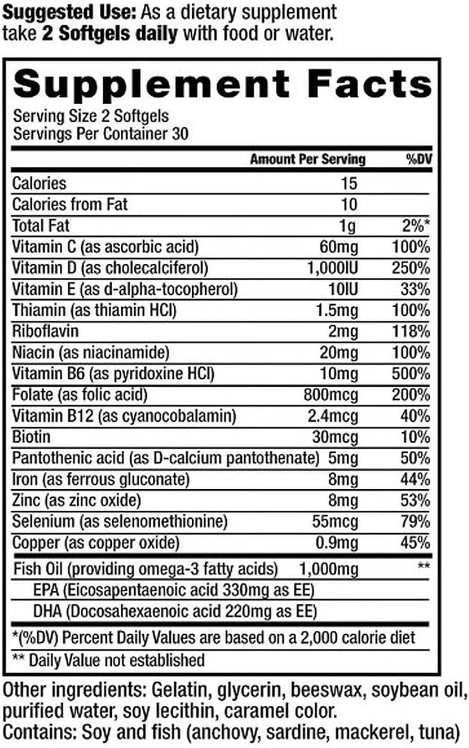 ProRenal+D with Omega-3 Fish Oil Kidney Multivitamin 60 Softgels, 30-Days