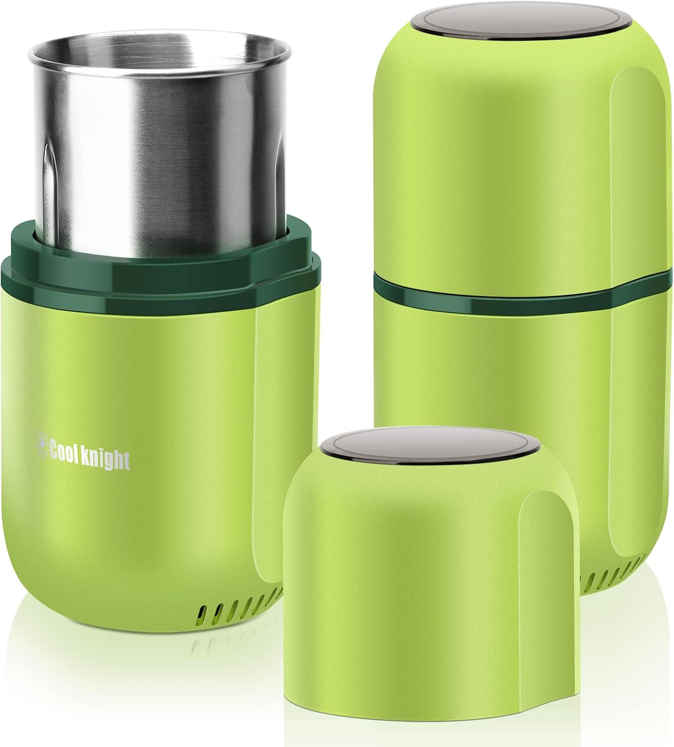 COOL KNIGHT Herb Grinder [large capacity/fast/Electric ]-Spice Herb Coffee Grinder with Pollen Catcher/- 7.5" (Black)