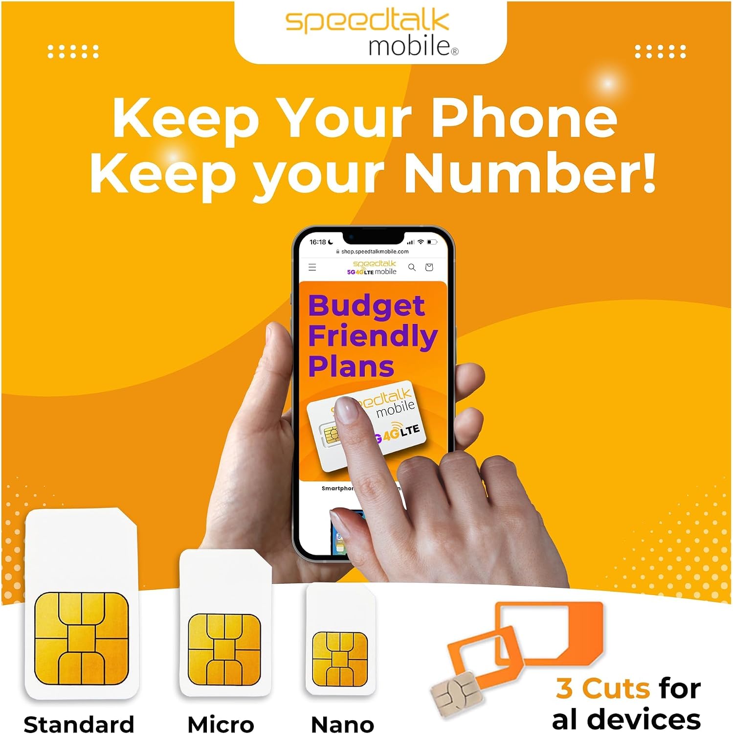 $5 Prepaid SIM Card – Top Value Plan for Smartphones & Cellphones | 100 Minutes, 100 Texts, 100MB Data | 5G/4G LTE | Triple-Cut (Mini, Micro, Nano) | No Contract – 30-Day Service