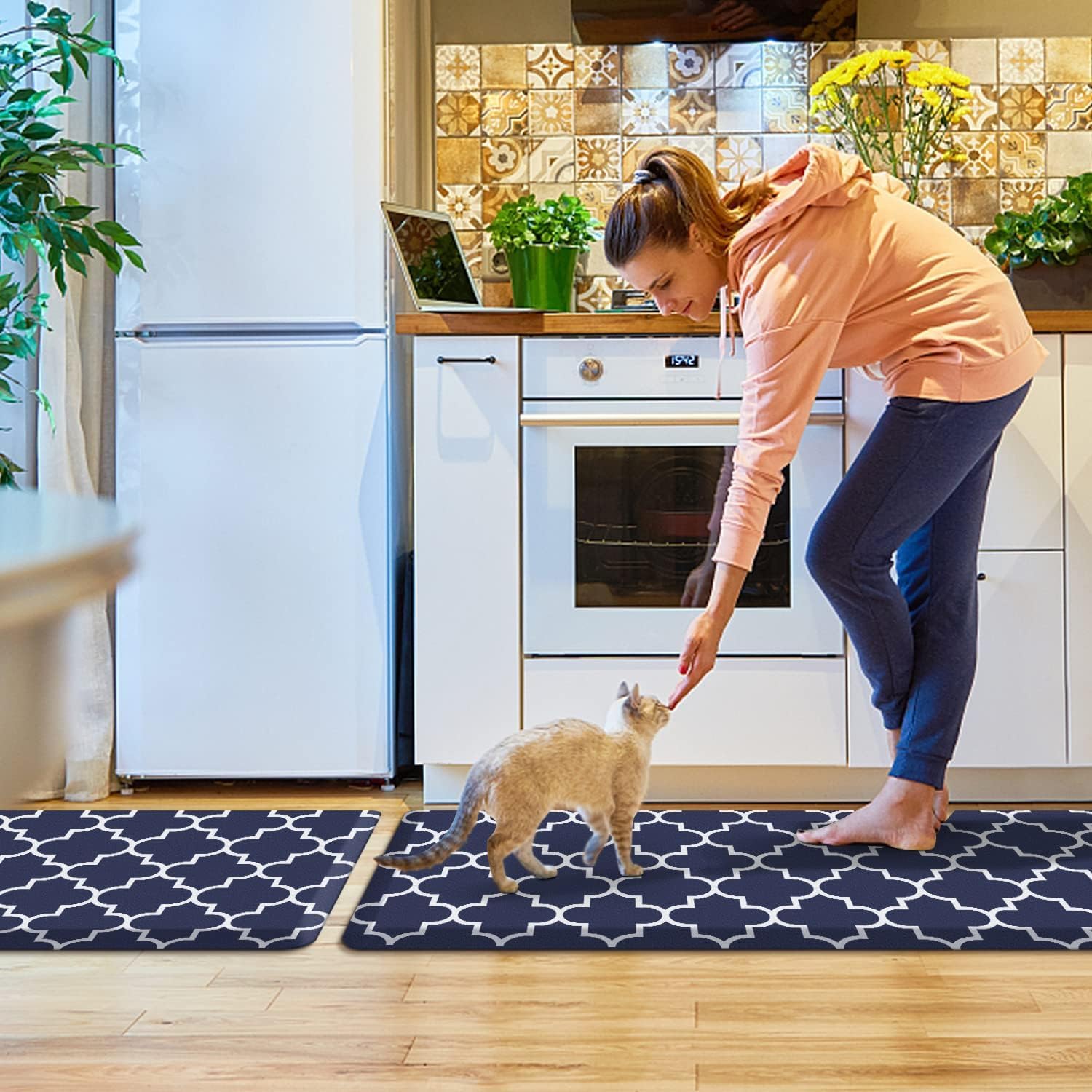 KMAT Kitchen Mat Set of 2,Cushioned Anti-Fatigue Kitchen Mats for Floor