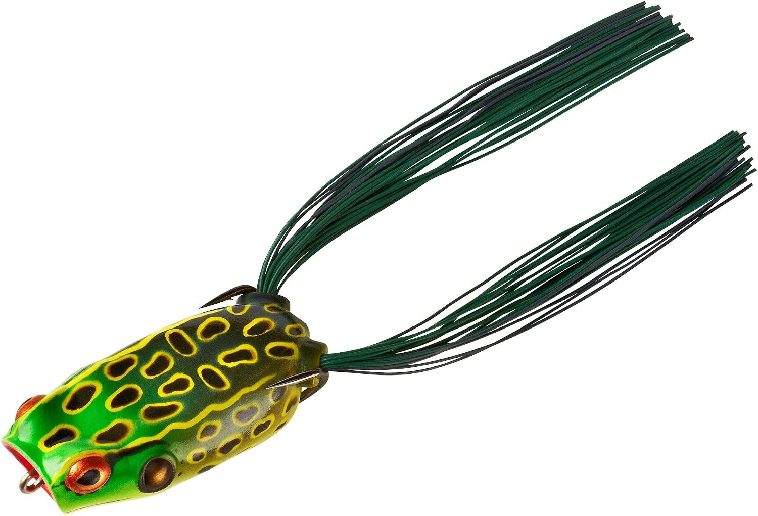 BOOYAH Poppin' Pad Crasher Topwater Bass Fishing Hollow Body Frog Lure with Weedless Hooks