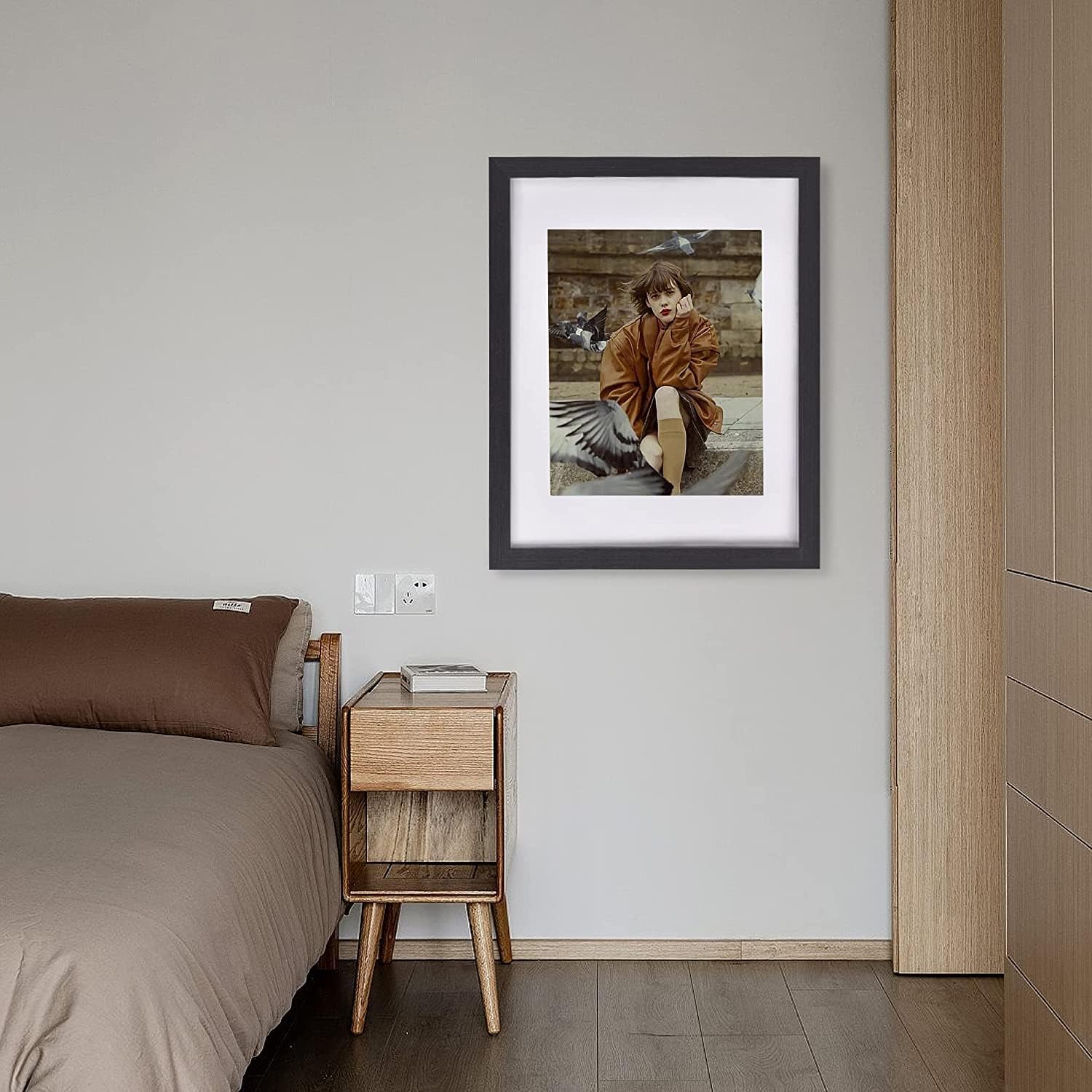 pojah 12x12 Black Picture Frame Set of 4,Wall Frames,HD Plexiglass