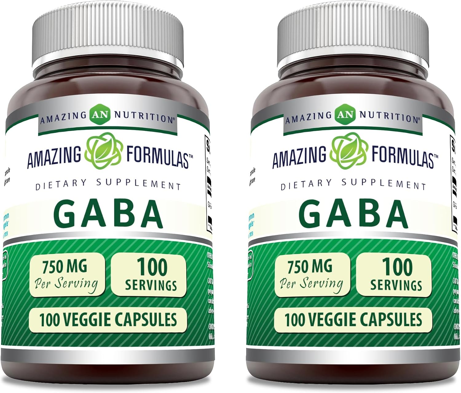 Amazing Formulas GABA Supplement | 750 Mg per Serving | 100 Veggie Capsules | Non-GMO | Gluten-Free | Made in USA | Ideal for Vegetarians