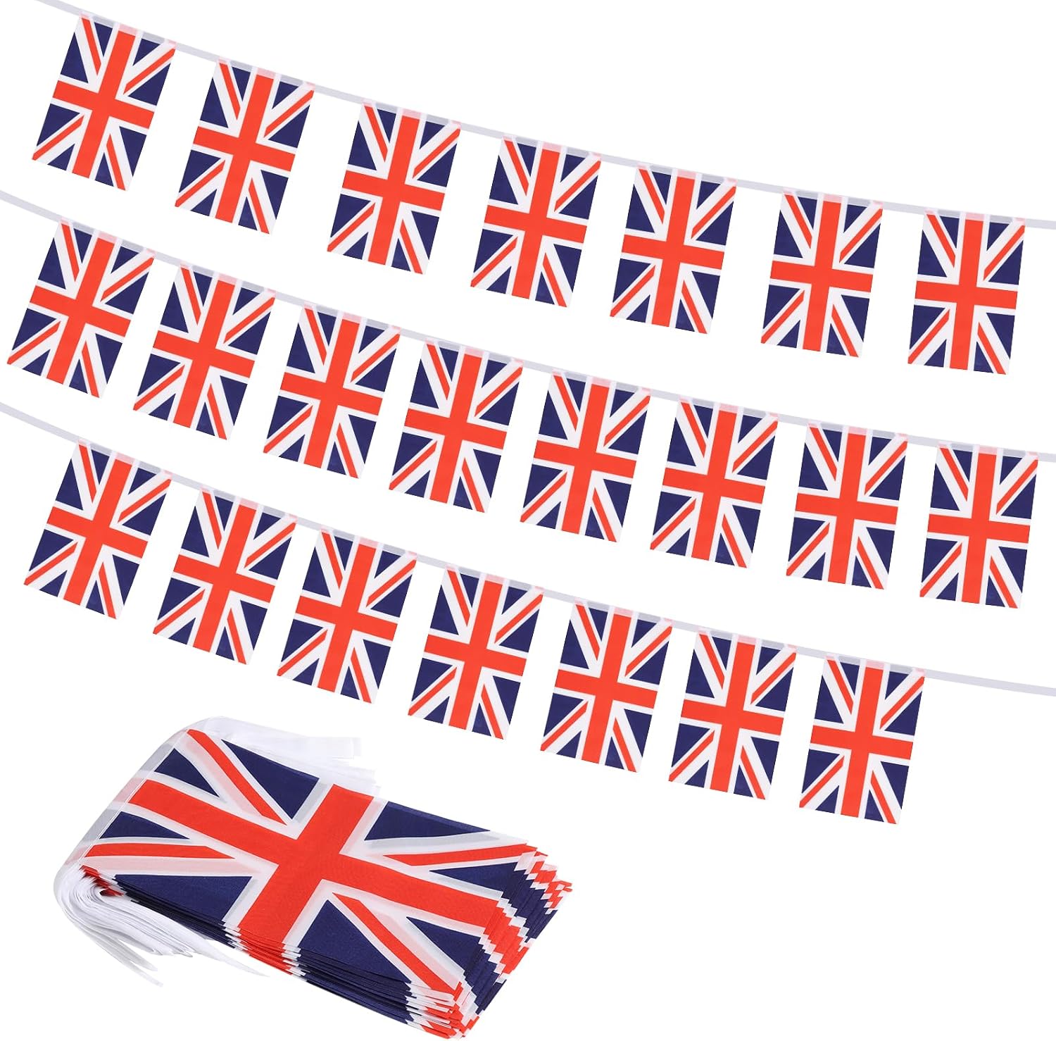 Nicaragua Flag Banner, Small Mini Nicaraguan Flags Patriotic Decoration for Party, Classroom, Sports Events, 33 Feet 30 Flags