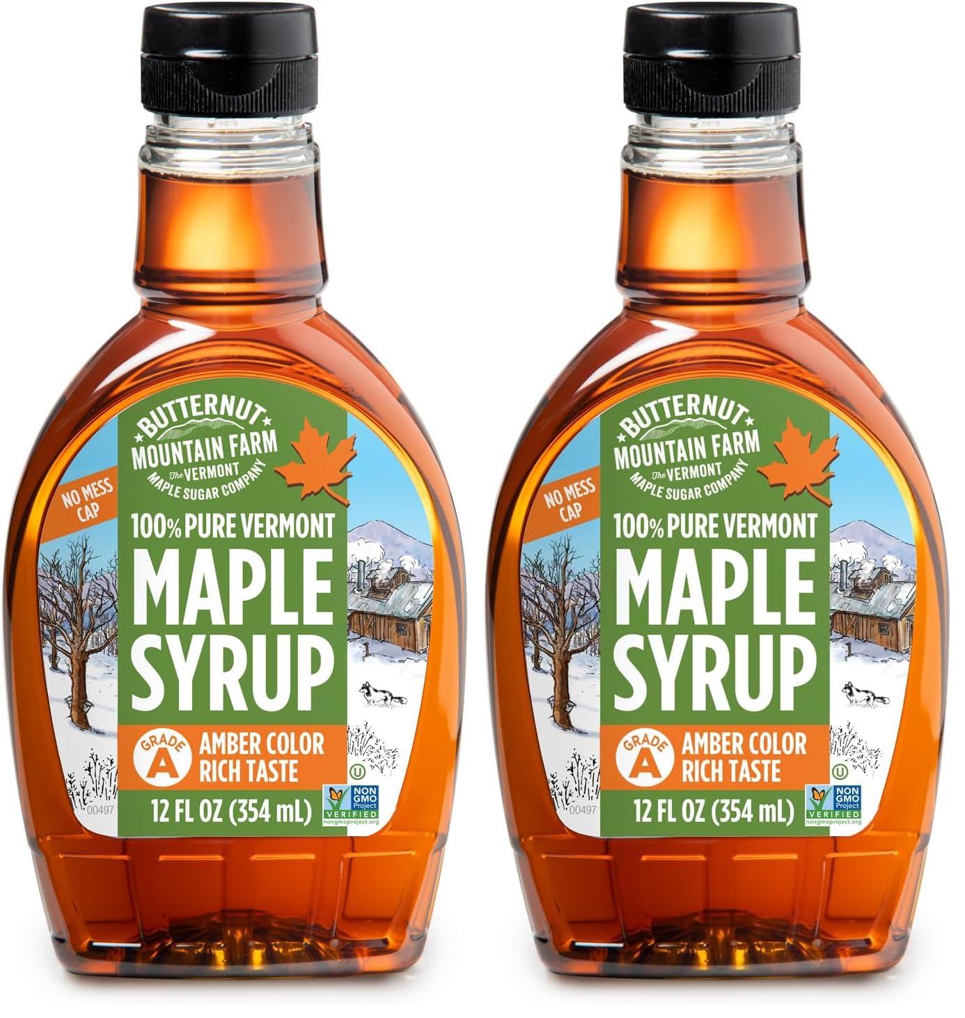 Butternut Mountain Farm Pure Vermont Maple Syrup, Grade A, Amber Color, Rich Taste, All Natural, Easy Pour Jug, 32 Fl Oz, 1 Qt
