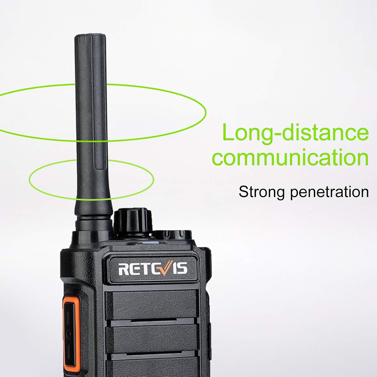 Retevis RB26H GMRS 2 Way Radio Long Range, Business Walkie Talkies, 1 Pack | Professional Two Way Radios, 2000mAh, Hidden Display, Type-C, Built in NOAA Flashlight VOX,GMRS Repeater Capable, for Camping