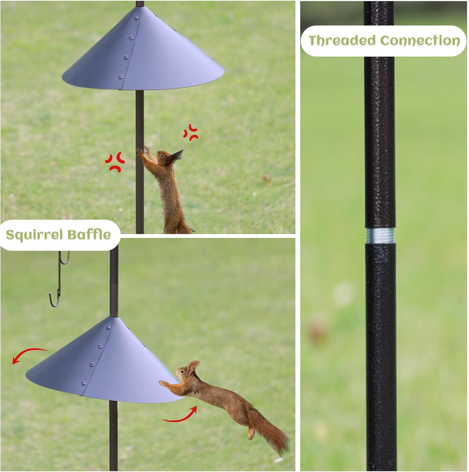 Deluxe Bird Feeding Station Kit with Multi Feeder Hanging Pole, Metal Suet Feeder, Bird Bath