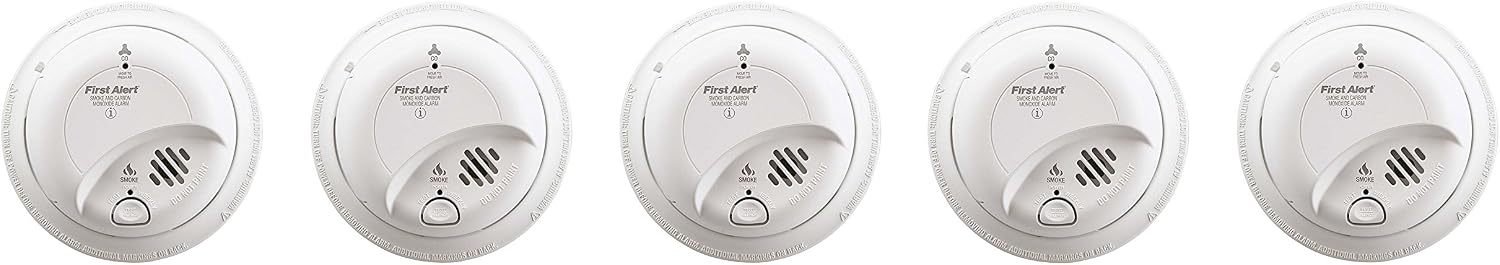 First Alert BRK SC-9120B yaObkn Hardwired Smoke and Carbon Monoxide Alarm with Battery Backup, 5 Units