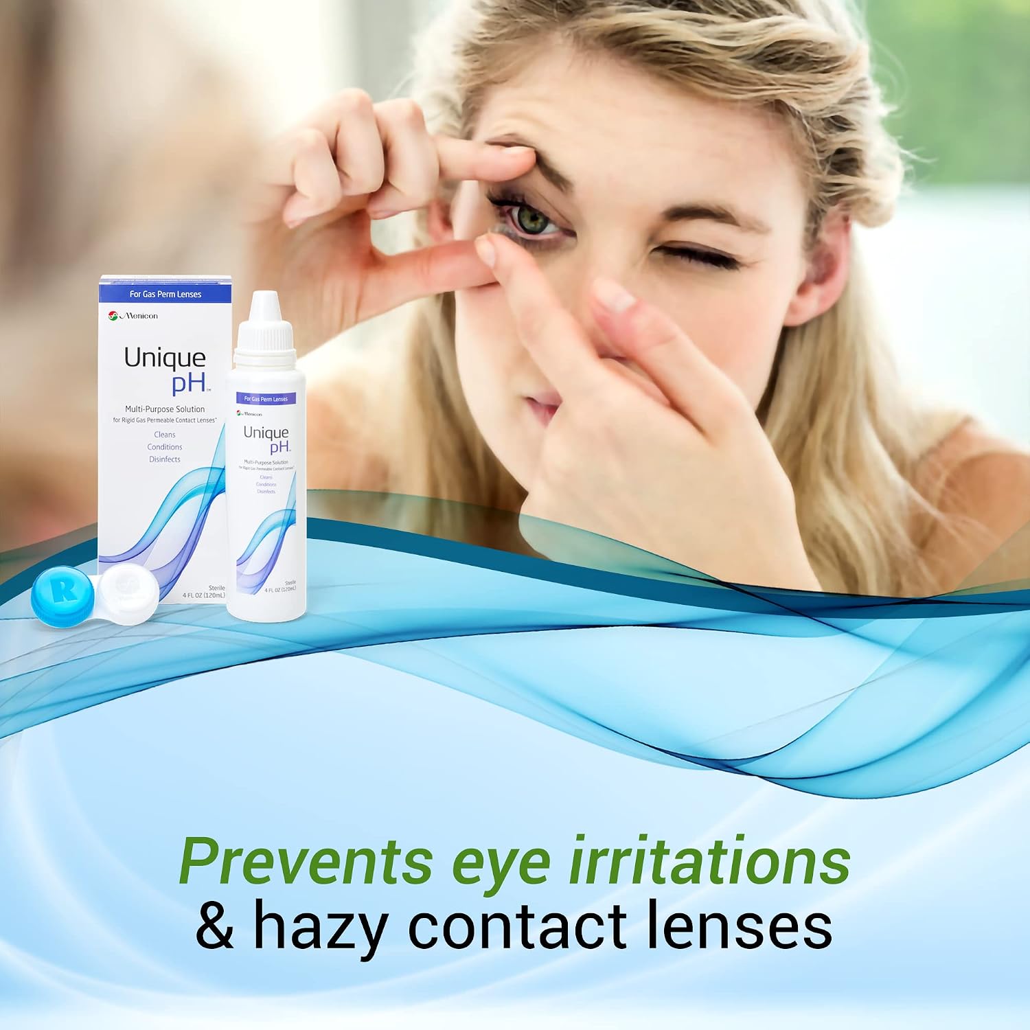 Menicon Unique pH Multipurpose Contact Lens Solution with Lens Case 4 fl oz