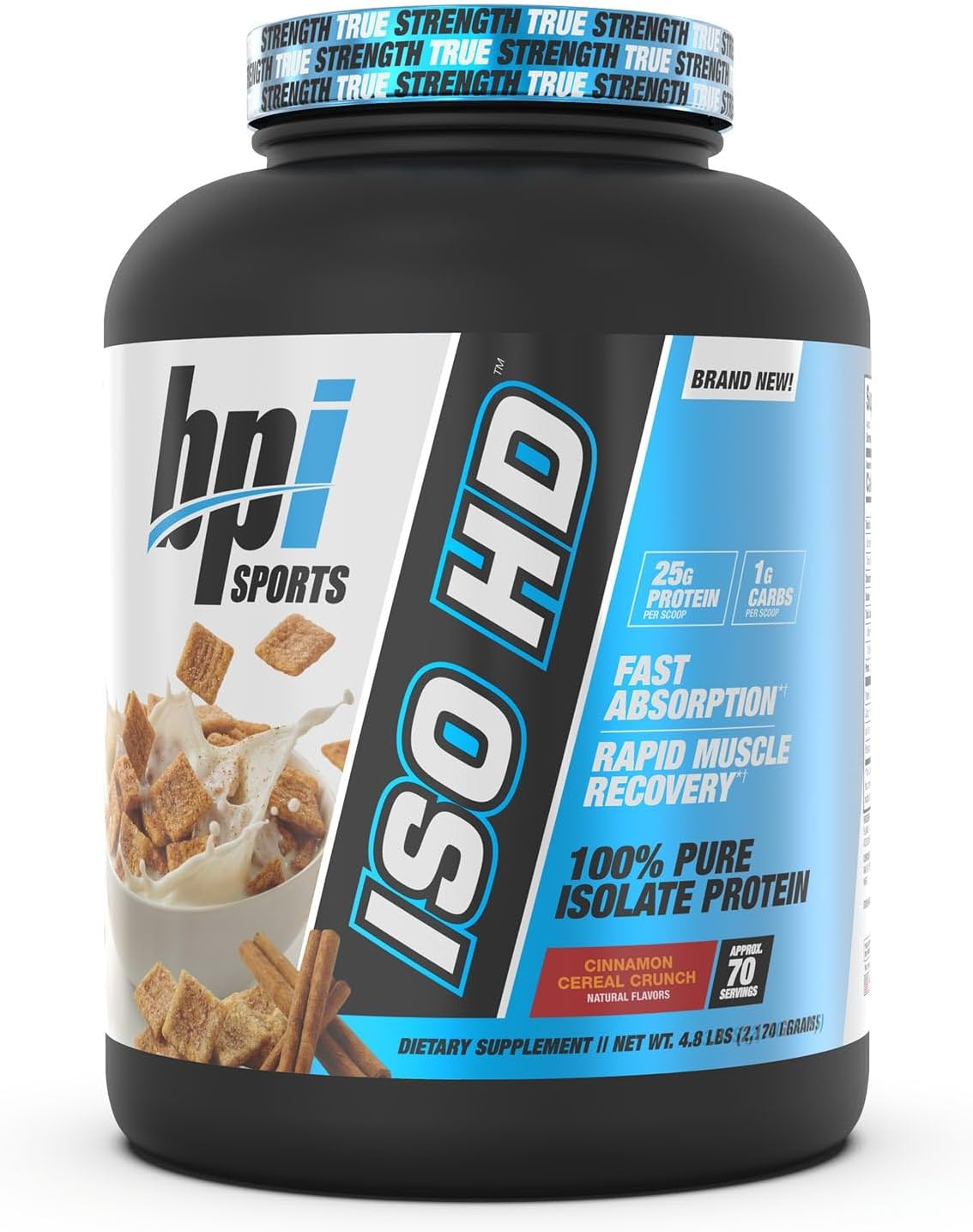 BPI Sports ISO HD Isolate Protein Powder – 100% Whey Isolate, Protein Powder for Muscle Gain - Chocolate Brownie, 5.4 Pounds - 69 Servings