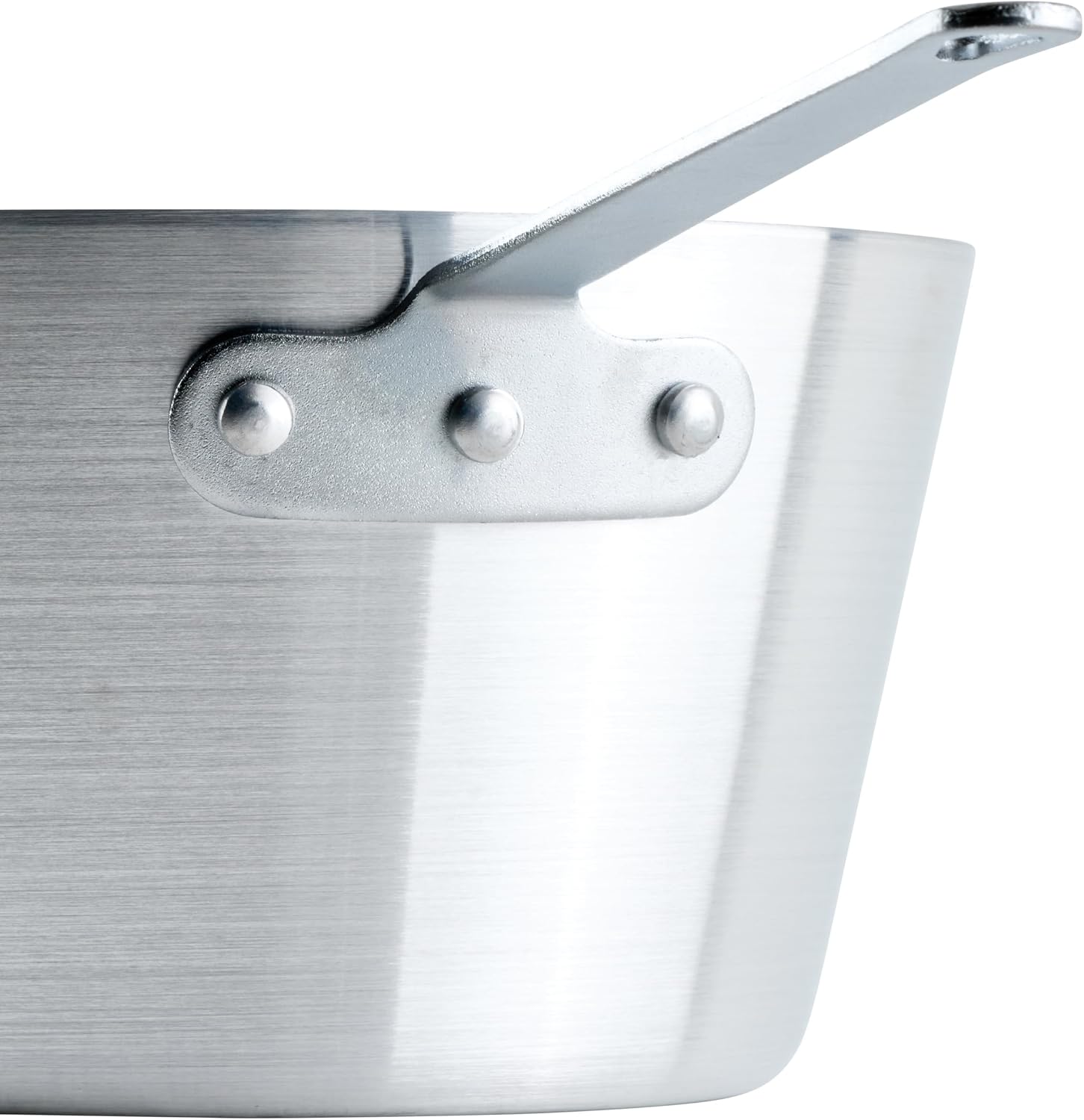 Winco 3 3/4 qt Heavy-Duty Tapered Aluminum Sauce Pan, 3.75 qt | Tapered sides, Heavy-duty, Riveted handle, Great for Cooking and Food Preparation