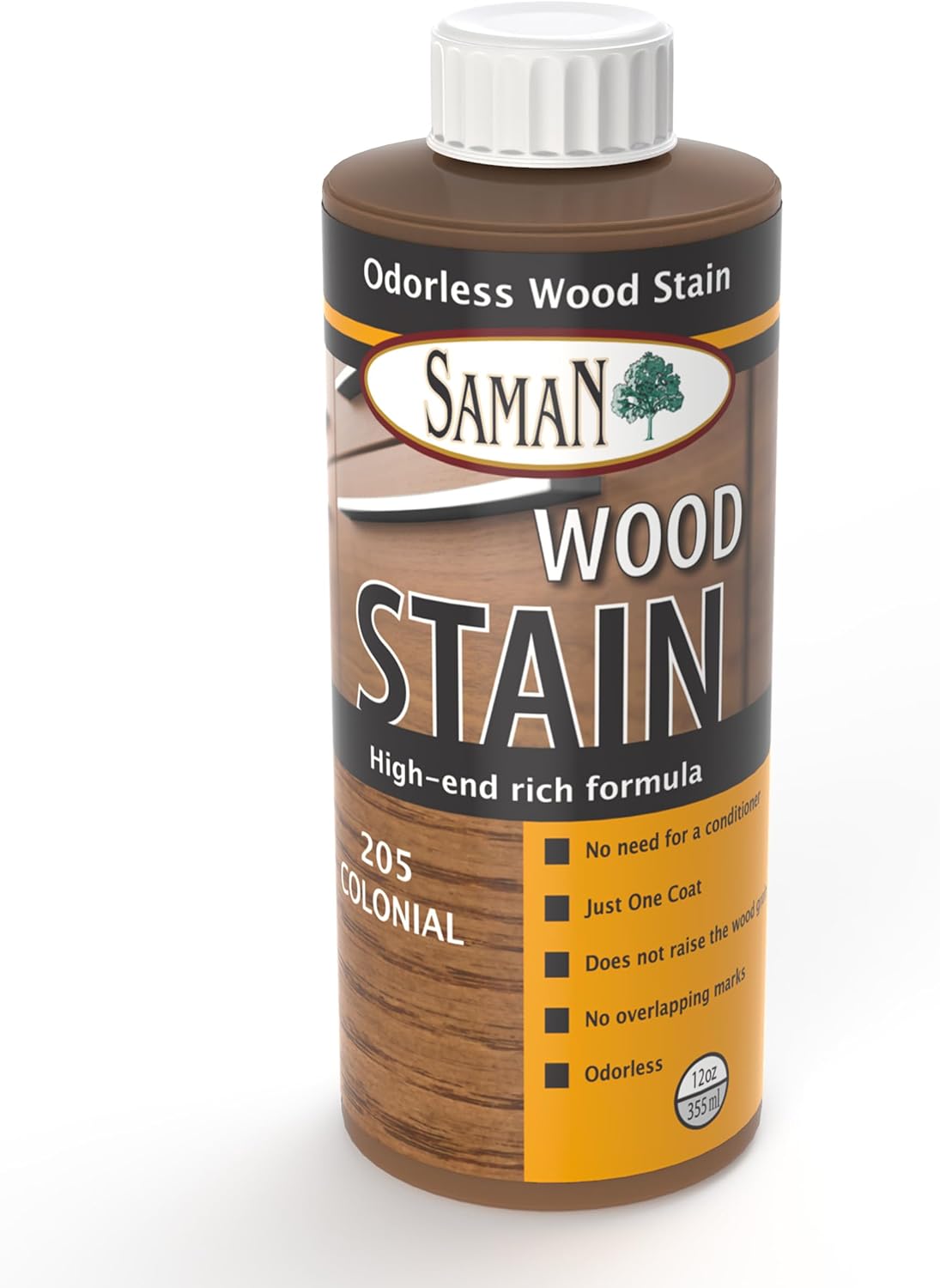 SamaN Interior Water Based Wood Stain - Natural Stain for Furniture, Moldings, Wood Paneling, Cabinets (Antique Walnut TEW-212-12, 12 oz)