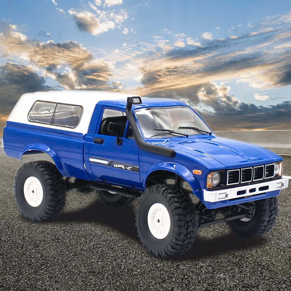 Mostop RC Crawler WPL C24 Rock Crawler RC Truck 4x4 Off Road, 1:16 Scale RTR Remote Control Truck, 2.4Ghz Proportional Steering RC Car with LED Lights