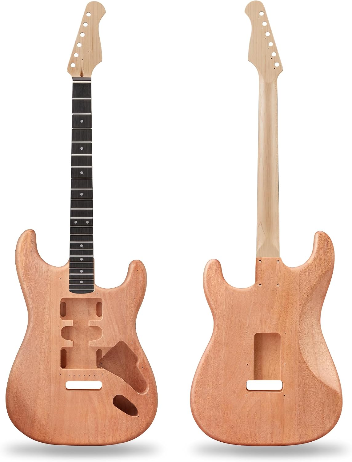 Tostar DIY Electric Guitar Kit, Solderless, Multi Sanded Polished Body, ST | Mahogany Body, Canadian Maple Neck, SSS Pickups, 6 String Tremolo Bridge, Complete Accessories, Hands On Learning