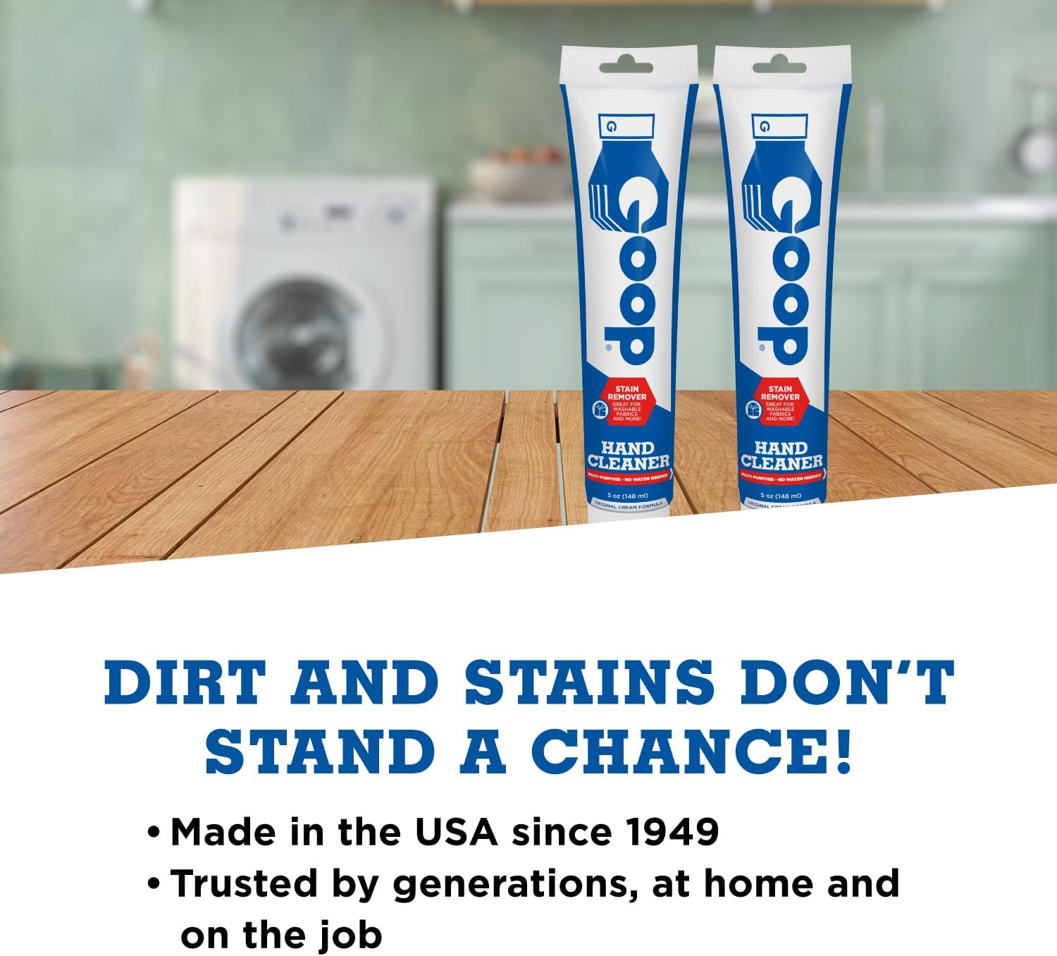 GOOP Multi-Purpose Hand Cleaner- Waterless Hand Degreaser, Laundry Stain Remover - NonToxic and Biodegradable Cleaner Remove Dirt, Oil, Paint, Ink, and Clothes Stains Original, 14oz Pack of 1