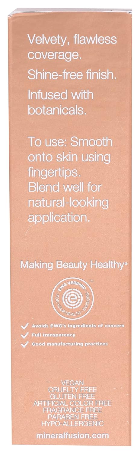 Mineral Fusion Full Coverage Liquid Foundation (Cool 1, Fair), 1 Fl Oz