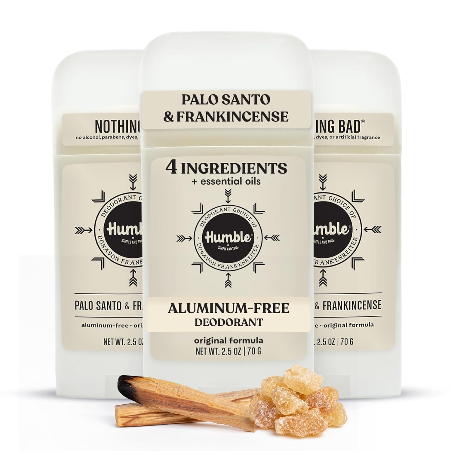 Humble Aluminum-Free Deodorant, Simply Unscented - 1 Pack | Baking Soda-Free, Clean, Fresh, Natural, Essential Oils, Sensitive Skin, Long-Lasting Odor Control, Cruelty-Free, Men & Women
