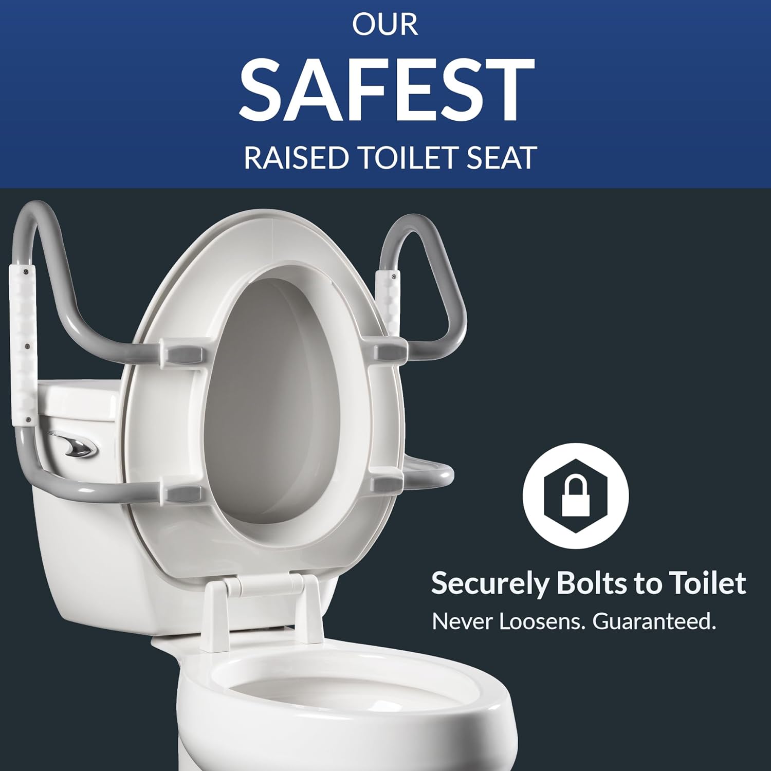 Bemis Assurance 3" Raised Toilet Seat for Seniors, Therapist Preferred for Safety, Secure Hinges, Clean Shield Guard, Elongated, White