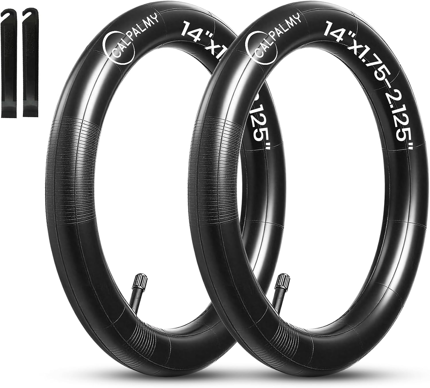 CALPALMY 12"/14"/16"/18"/20"/22"/24"/26"/28" Kids Bike Inner Tubes (2 Pack), Width Fit 1.75/1.95/2.125 with Schrader Valve