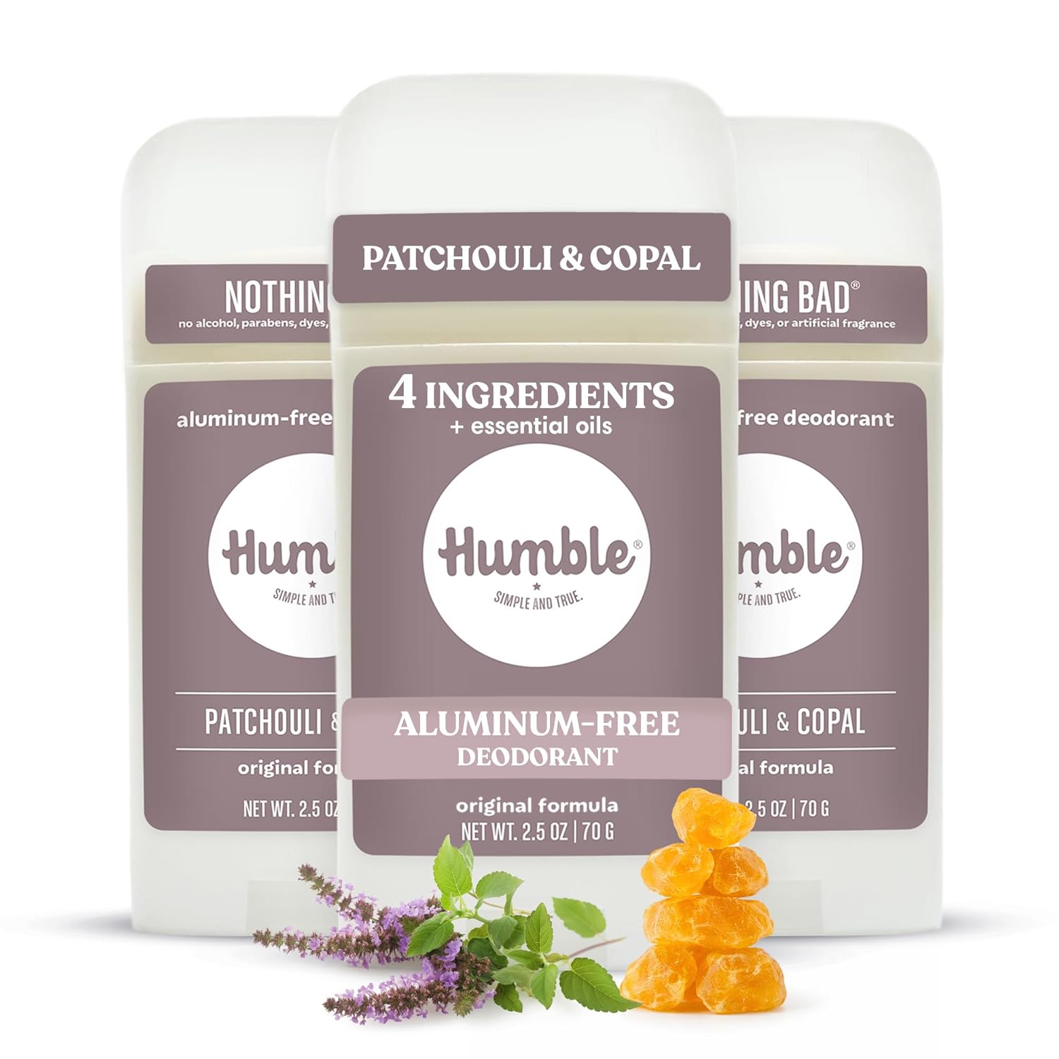 Humble Aluminum-Free Deodorant, Simply Unscented - 1 Pack | Baking Soda-Free, Clean, Fresh, Natural, Essential Oils, Sensitive Skin, Long-Lasting Odor Control, Cruelty-Free, Men & Women