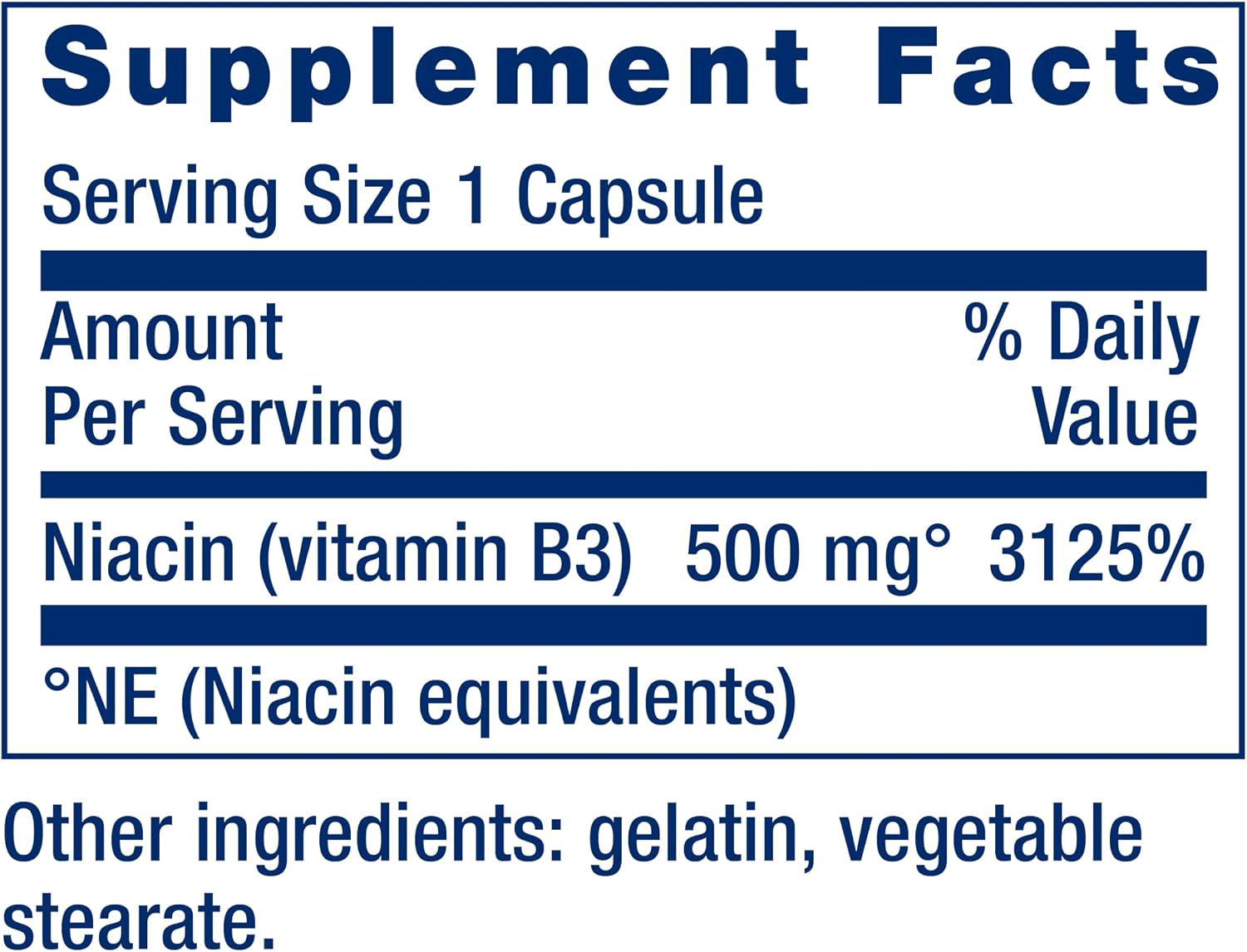Life Extension Vitamin B3 Niacin, Heart Health, Cholesterol & Energy Support, Gluten-Free, Non-GMO, 100 Capsules | Supports Heart Health