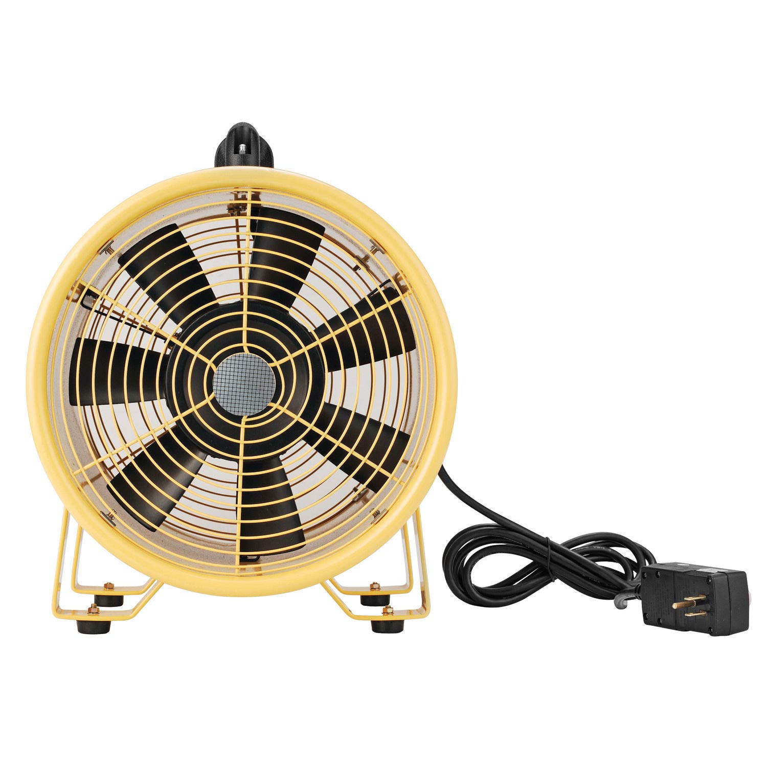 Global Industrial Portable Ventilation Fan, 12" Diameter Confined Space Fan | Blower Fan, 2 Speed, 1640 CFM, 3/8 HP, 10'L GFCI Power Cord, 120V