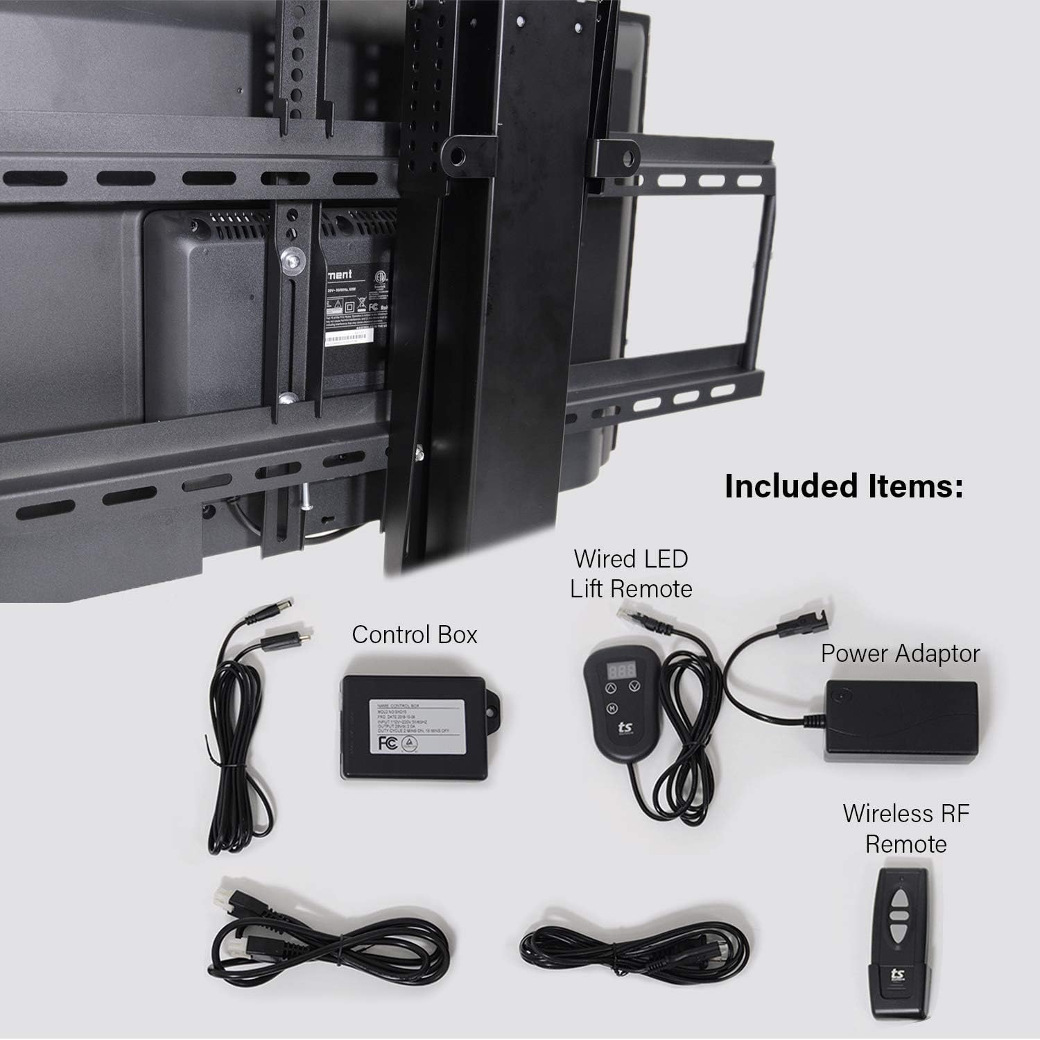 Touchstone Valueline 30003 Smart Motorized TV Lift for 26–50” TVs – Pop-Up Cabinet Mount, Alexa & Google Enabled, 5-Year Warranty, 28” Travel, 170 lb Capacity, RF & Wired Remotes