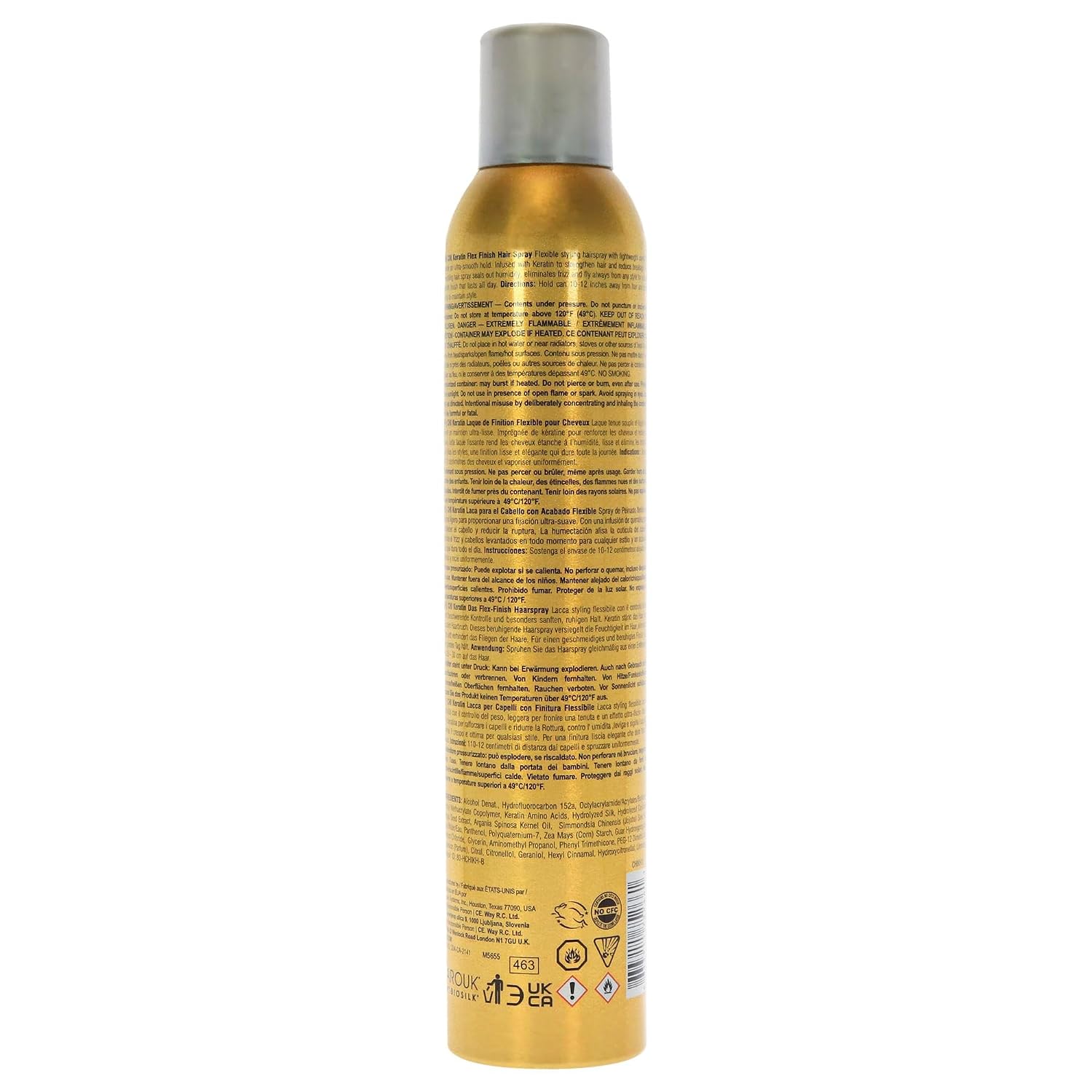 CHI Keratin Flex Finish Hair Spray, Lightweight, Long‑Lasting Hold & Smooth Styling, Controls Frizz, Flyaways & Seals Out Humidity, Professional Hair Finish Spray, Unscented, 10 Oz