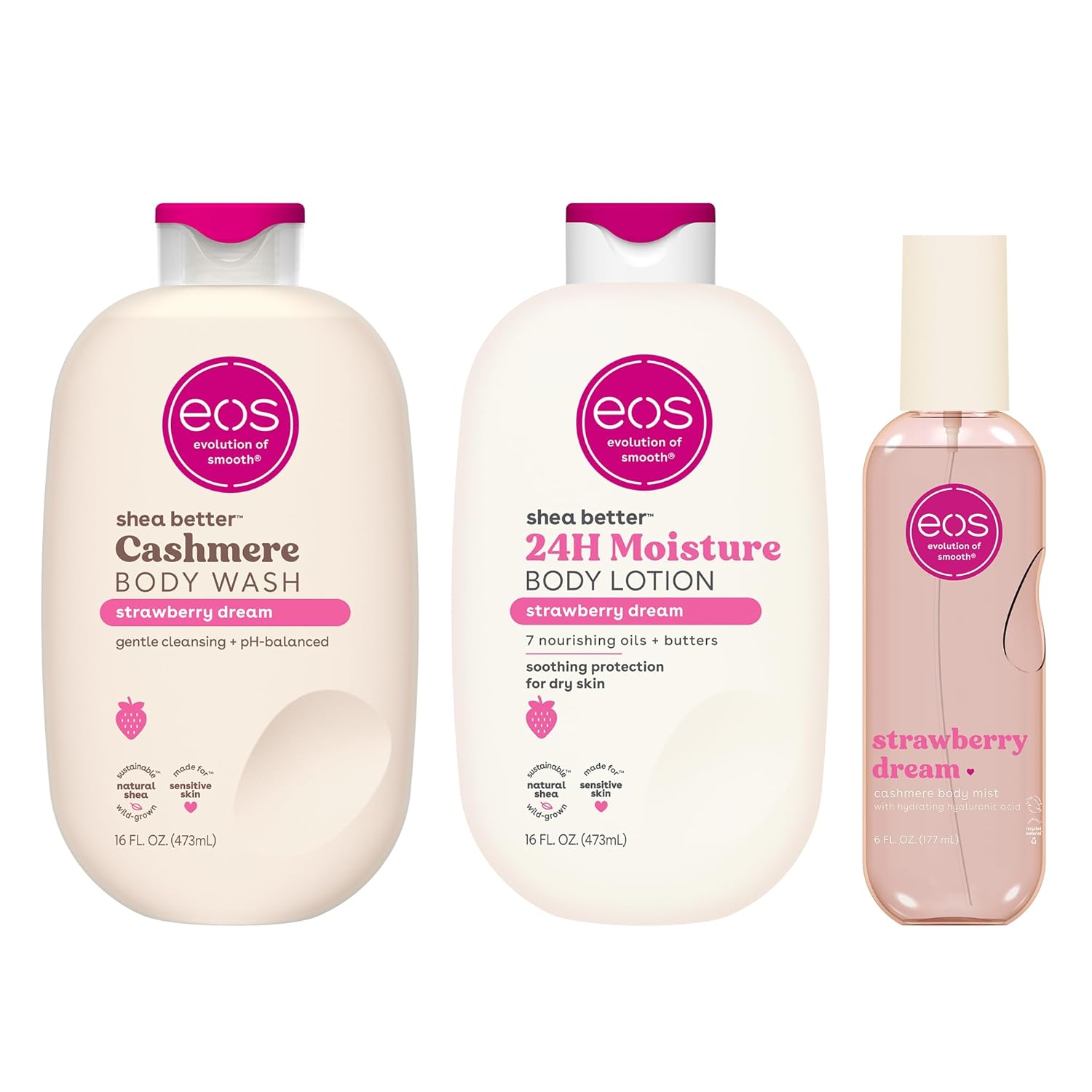 eos Shea Better 24H Moisture Body Lotion- Pomegranate Raspberry, 16 fl oz