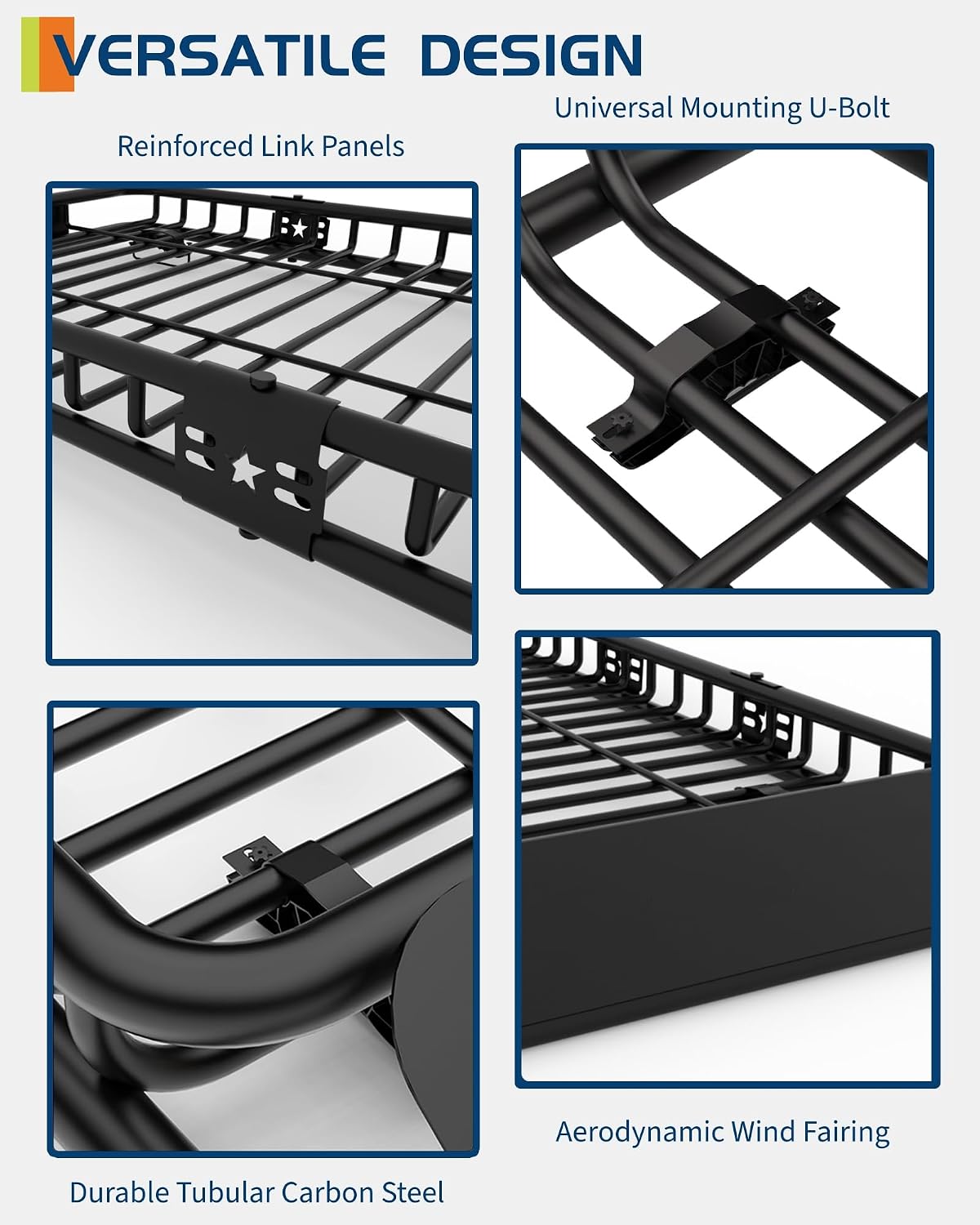 Garvee Universal Roof Rack Cargo Carrier Basket, 200 Lbs Capacity Rooftop Cargo Rack, Car Top Luggage Holder Basket Heavy Duty for SUVs, Trucks, Vehicles