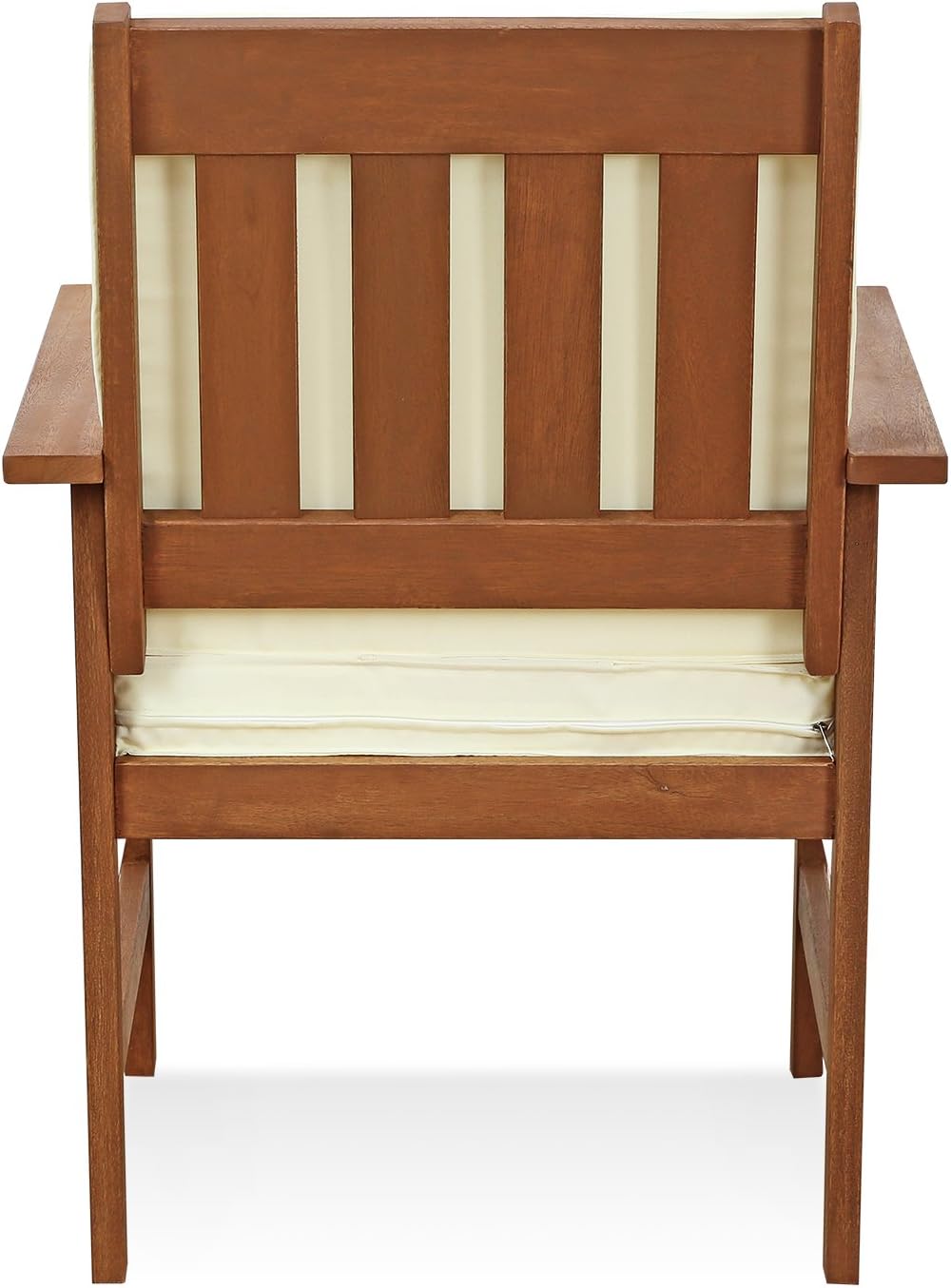 Furinno TIOMAN Patio Chair, Mediterranean Outdoor Lawn Chair, Armchair with Cushion, for Patio, Garden, Porch, Natural