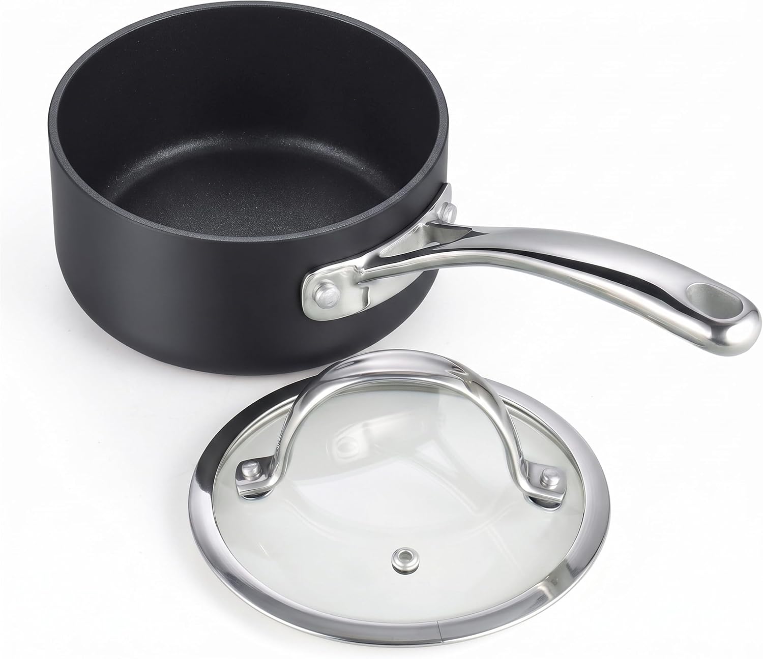 Cooks Standard Classic 2 Quart Hard Anodized Nonstick Saucepan with Glass Lid