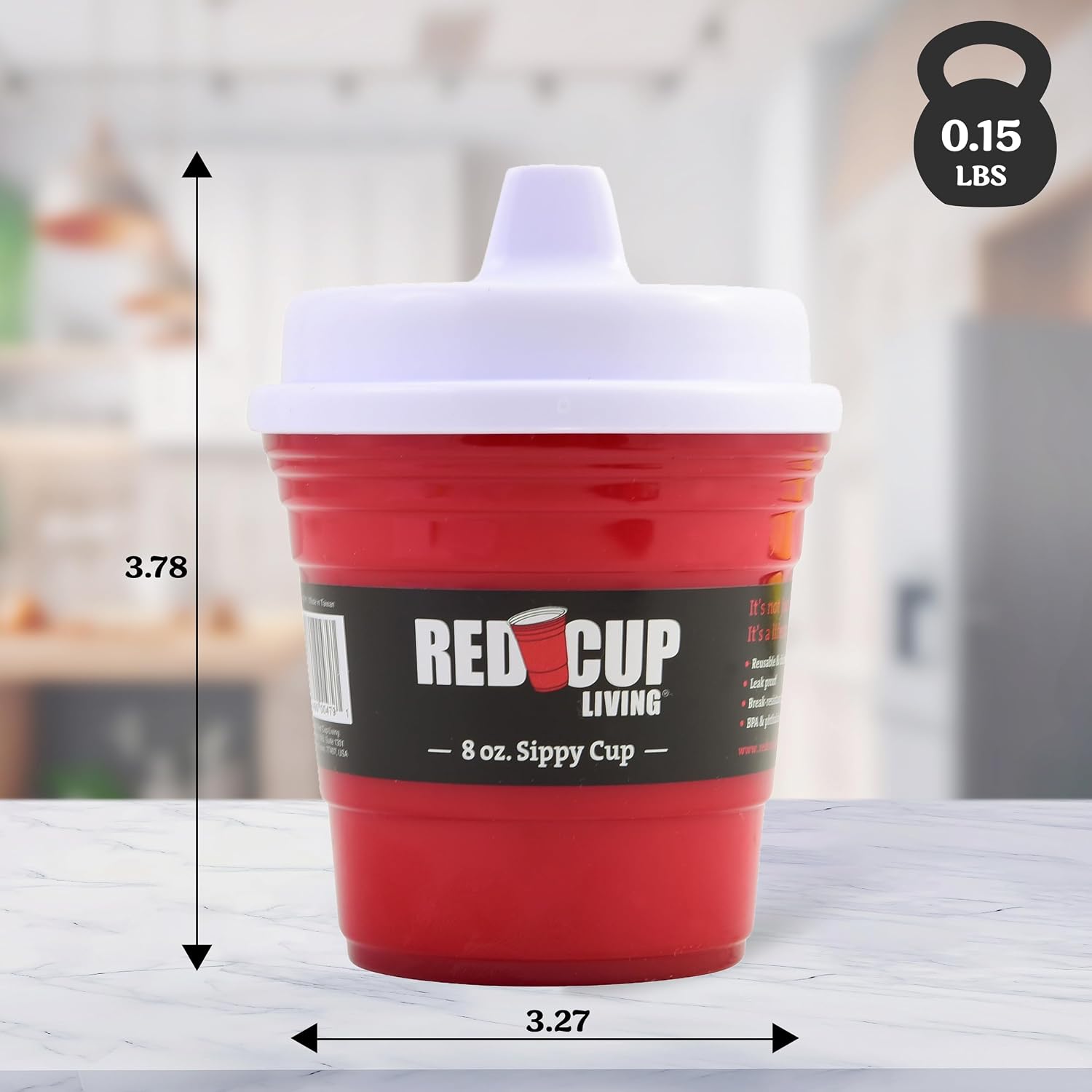 Red Cup Living Trainer Baby Sippy Cup 8 Oz BPA-Free Spill Proof, No Spill Non-Toxic Dishwasher Safe, Leak-Proof Lid, Easy Grip for Toddlers, Girls