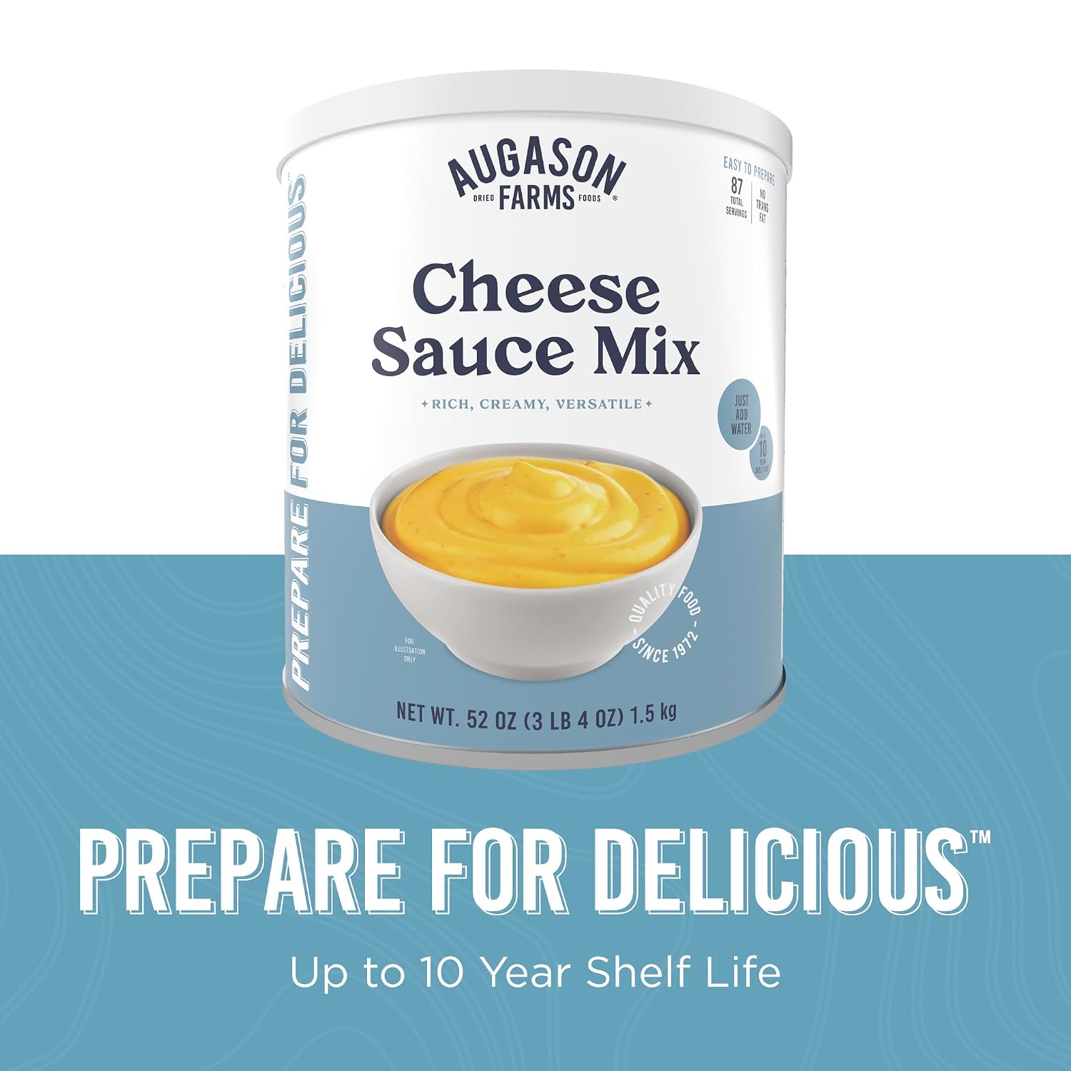 Augason Farms Cheese Sauce Mix Can | Emergency Food Supply, 87 Servings, 10 Year Shelf Life, Shelf Stable Cheddar Cheese Powder Canned Food