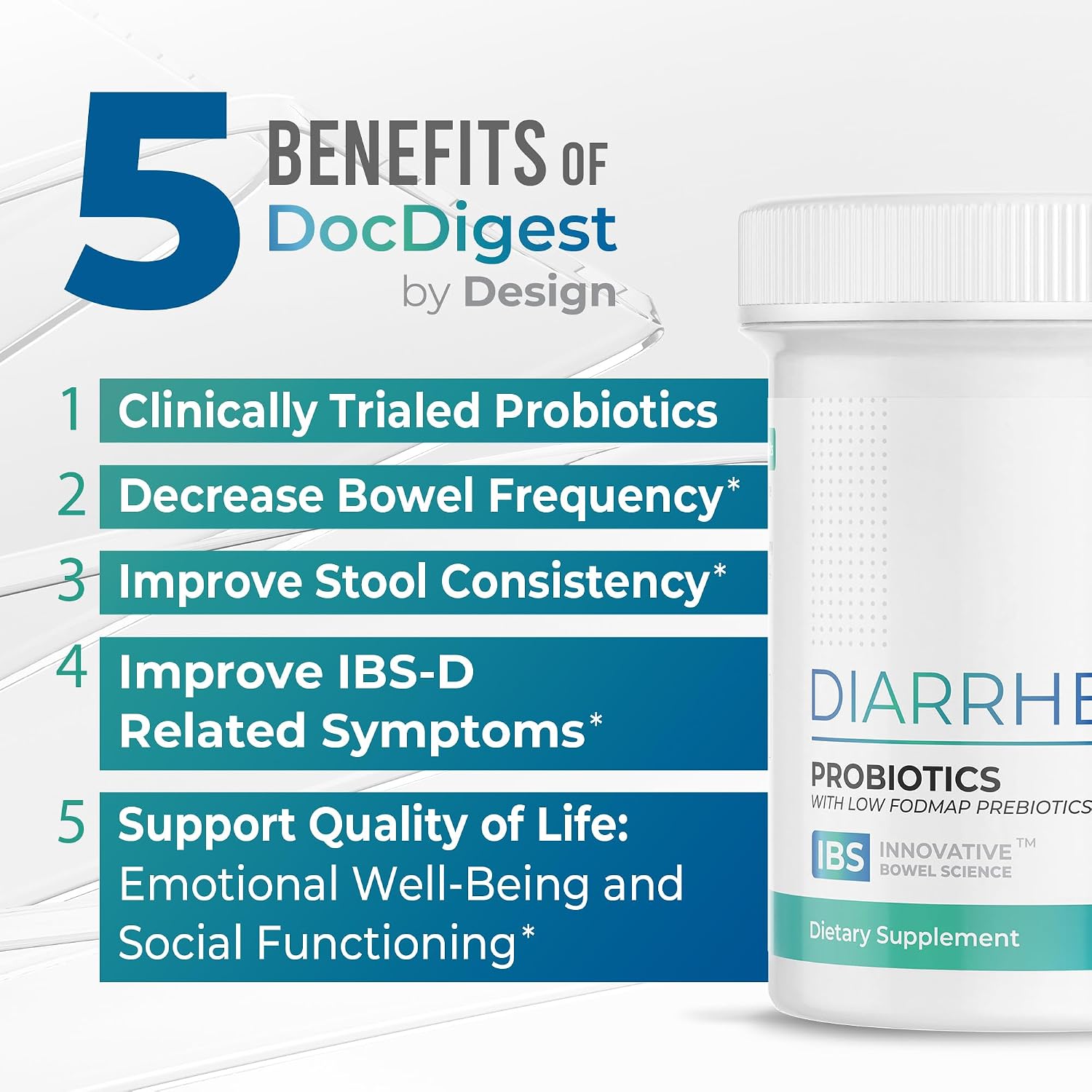 IBS Anti Diarrhea Probiotic for Diarrhea Relief and IBS-D - Clinically Studied Antidiarrheal Pills for Long-Term Comfort - Diarrhea Medication for