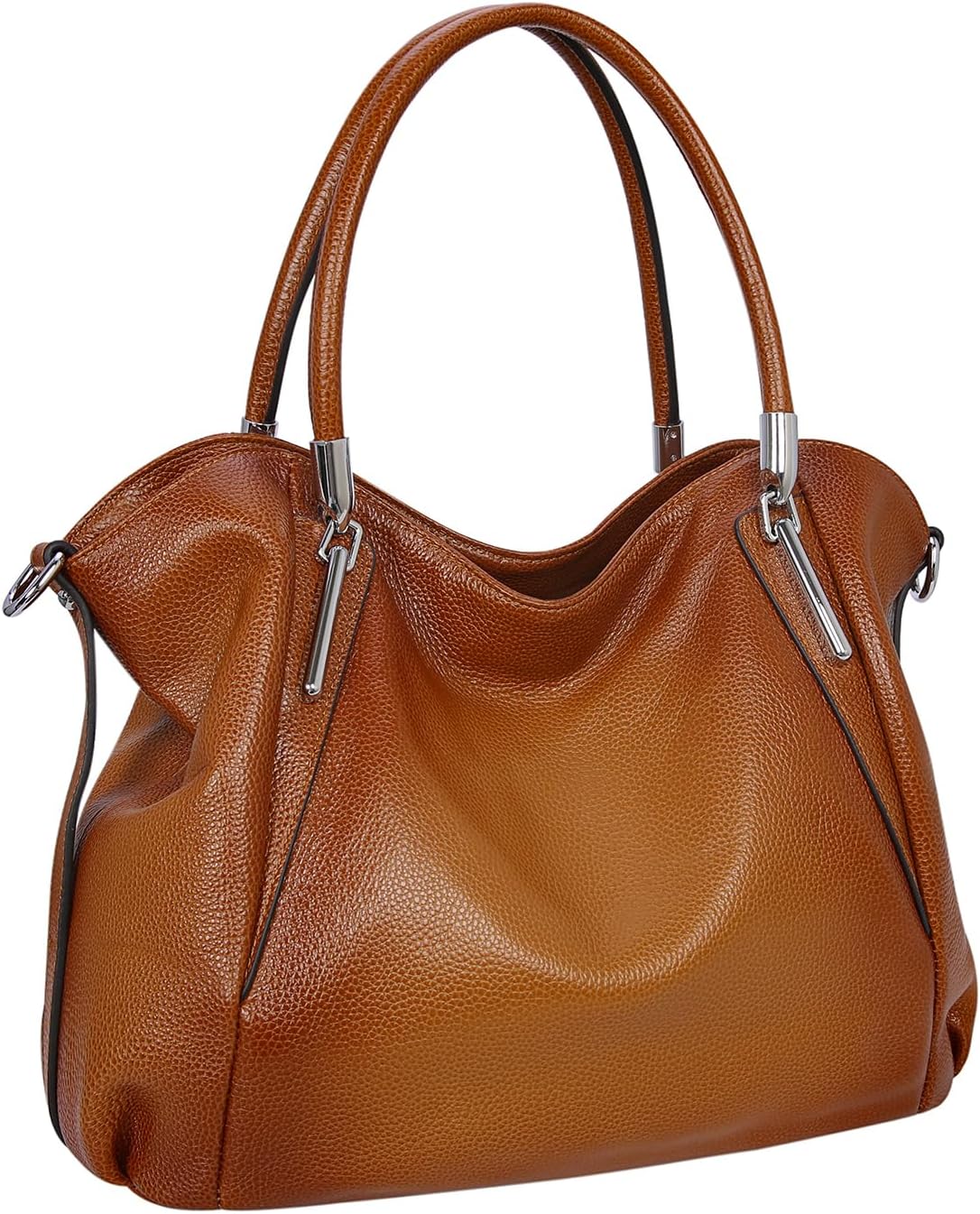 HESHE Leather Shoulder Purses for Women Tote Handbags Satchel Hobo Handbag | Designer Genuine Leather Travel Top Handle Work Bag Ladies Crossbody Purses Adjustable Straps Large Capacity Zippered Closure