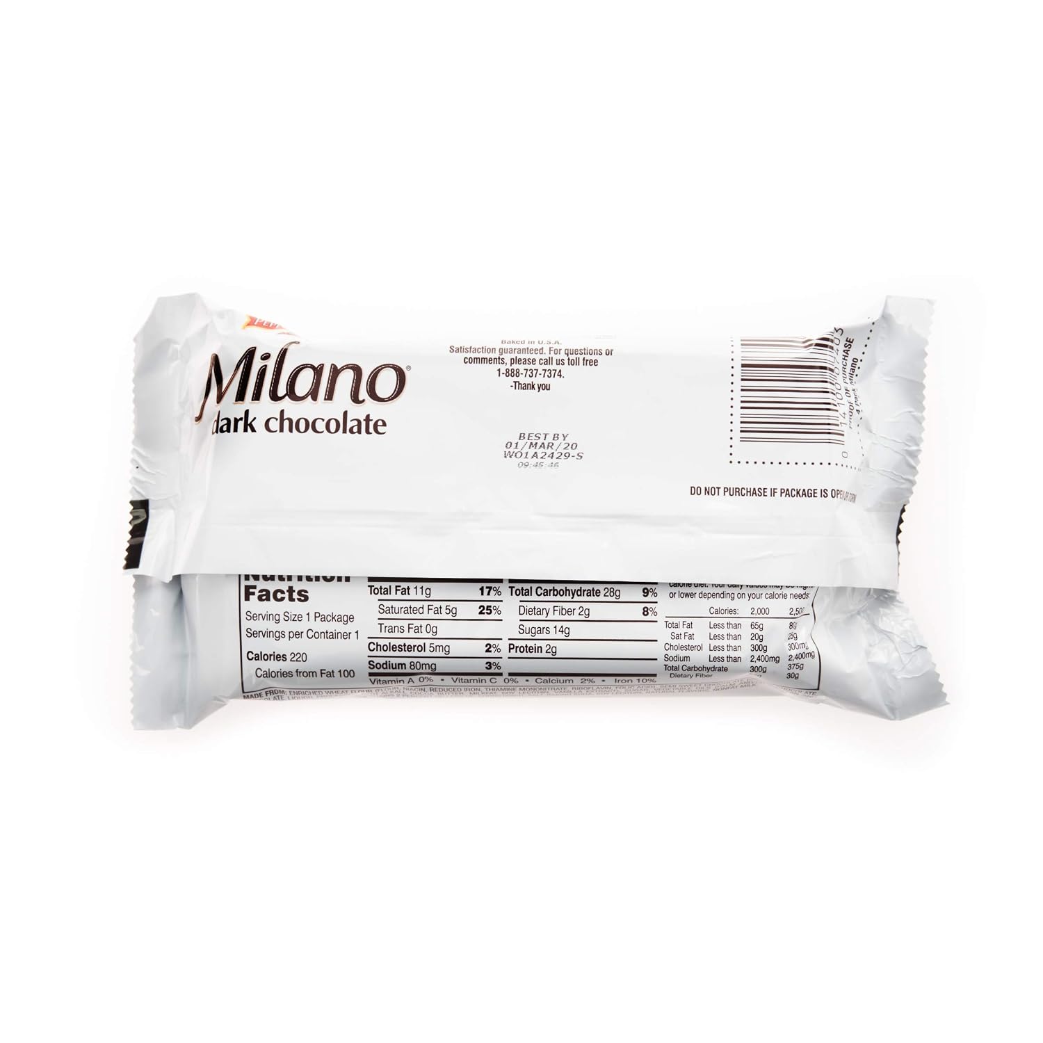 Pepperidge Farm Milano Cookies, Dark Chocolate, 20 Packs Tub, 2 Cookies Per Pack
