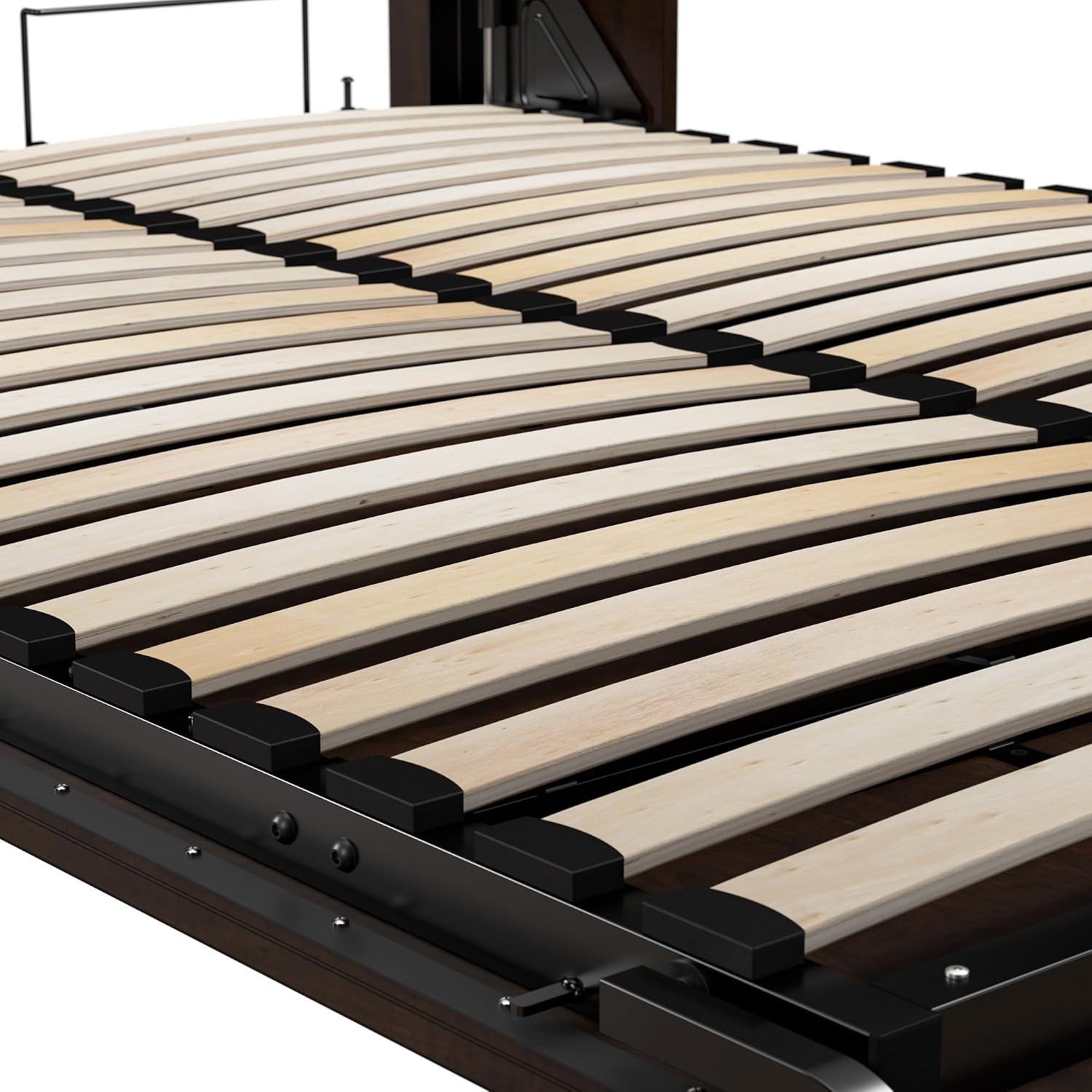 Bestar Pur Full Murphy Bed and 2 Shelving Units with Drawers, 109-inch Space-Saving Sleeping Arrangement in White | 2 Shelving Units with Drawers; supports up to 1000 lb; min. ceiling height 86.4 in.; dual piston mechanism; 10-year warranty