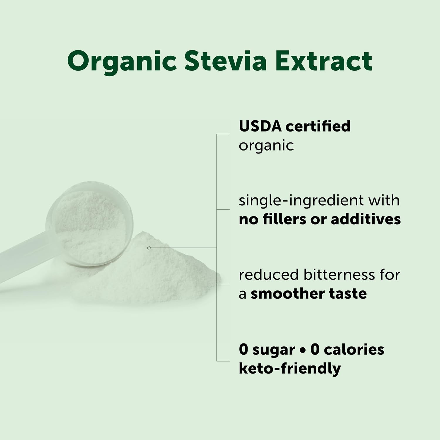 Micro Ingredients Pure Organic Stevia Powder, 8 Ounces, 1418 Serving, Highest Grade Green Leaf Extract Reb-A, Reduced Bitter Aftertaste, 0 Calorie, Natural Sweetener, Sugar Alternative, Keto Friendly