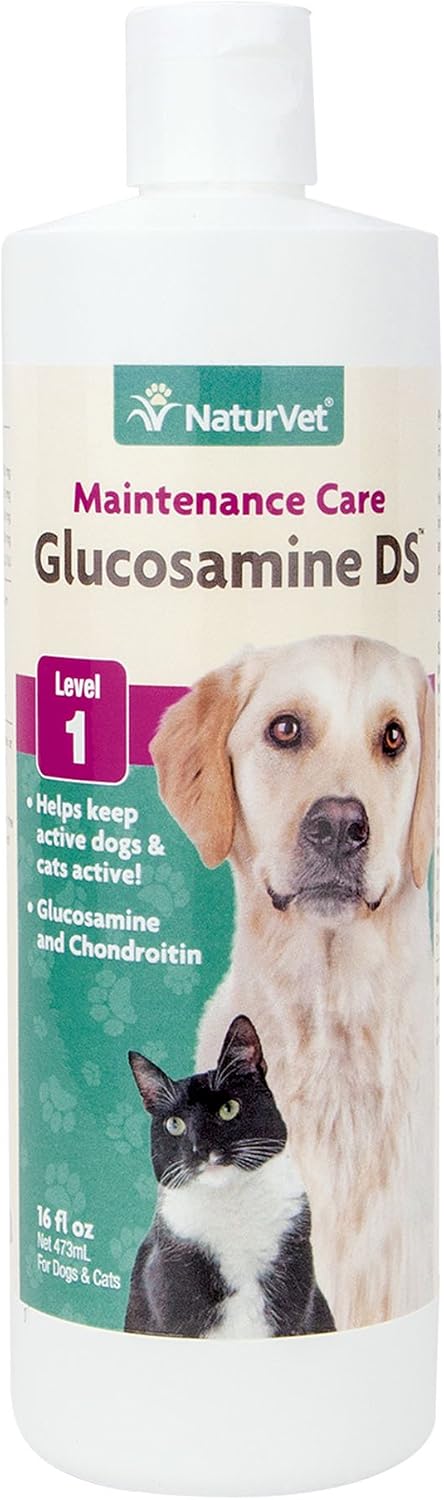 NaturVet – Glucosamine DS Plus - Level 2 Moderate Care – Supports Healthy Hip & Joint Function – Enhanced with Glucosamine, MSM & Chondroitin – for Dogs & Cats–70 Soft Chews